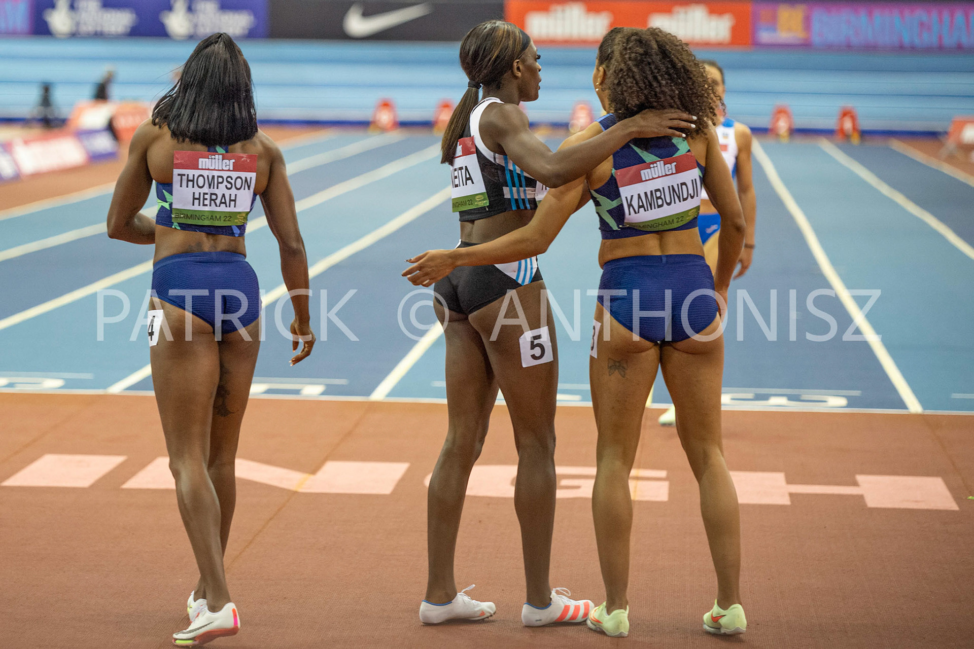 Saturday 19 February : MUJINGA KAMBUNDJI SUI and DARYLL NEITA GBR  reacts after finishing in the Müller Indoor Grand Prix Birmingham  at the Utilita Arena Birmingham