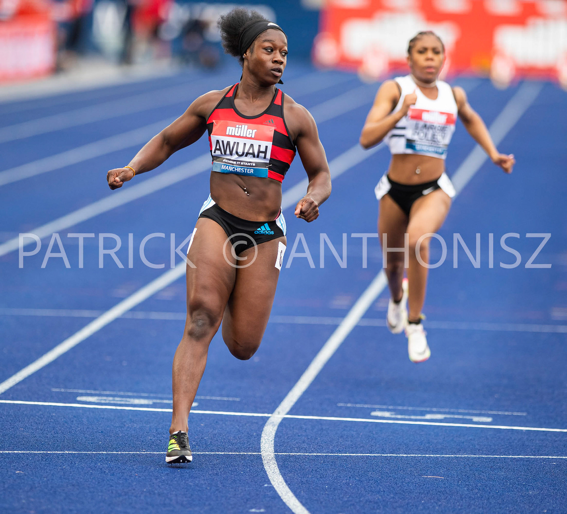 24-6-2022: Kristal  Awuah   seen in Heat 6 of  the first round of the 100 M at the Muller UK Athletics Championships MANCHESTER REGIONAL ARENA – MANCHESTER