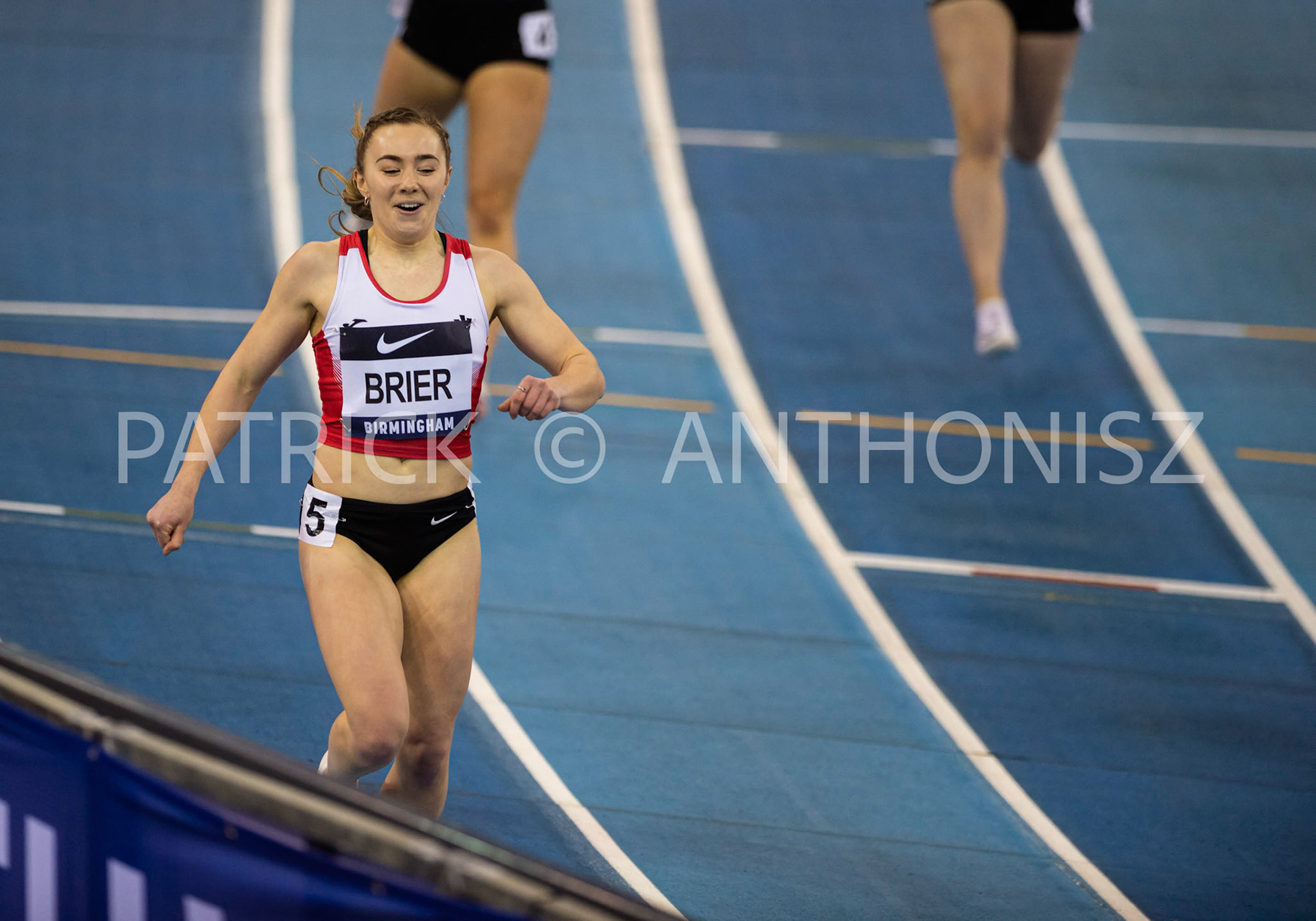 Saturday 27 February 2022 :   Winner in the 200 Meters  race Hannah Brier - 23.64  in the UK Athletics Indoor Championships and World Trials  Birmingham at the Utilita Arena Birmingham Day 2