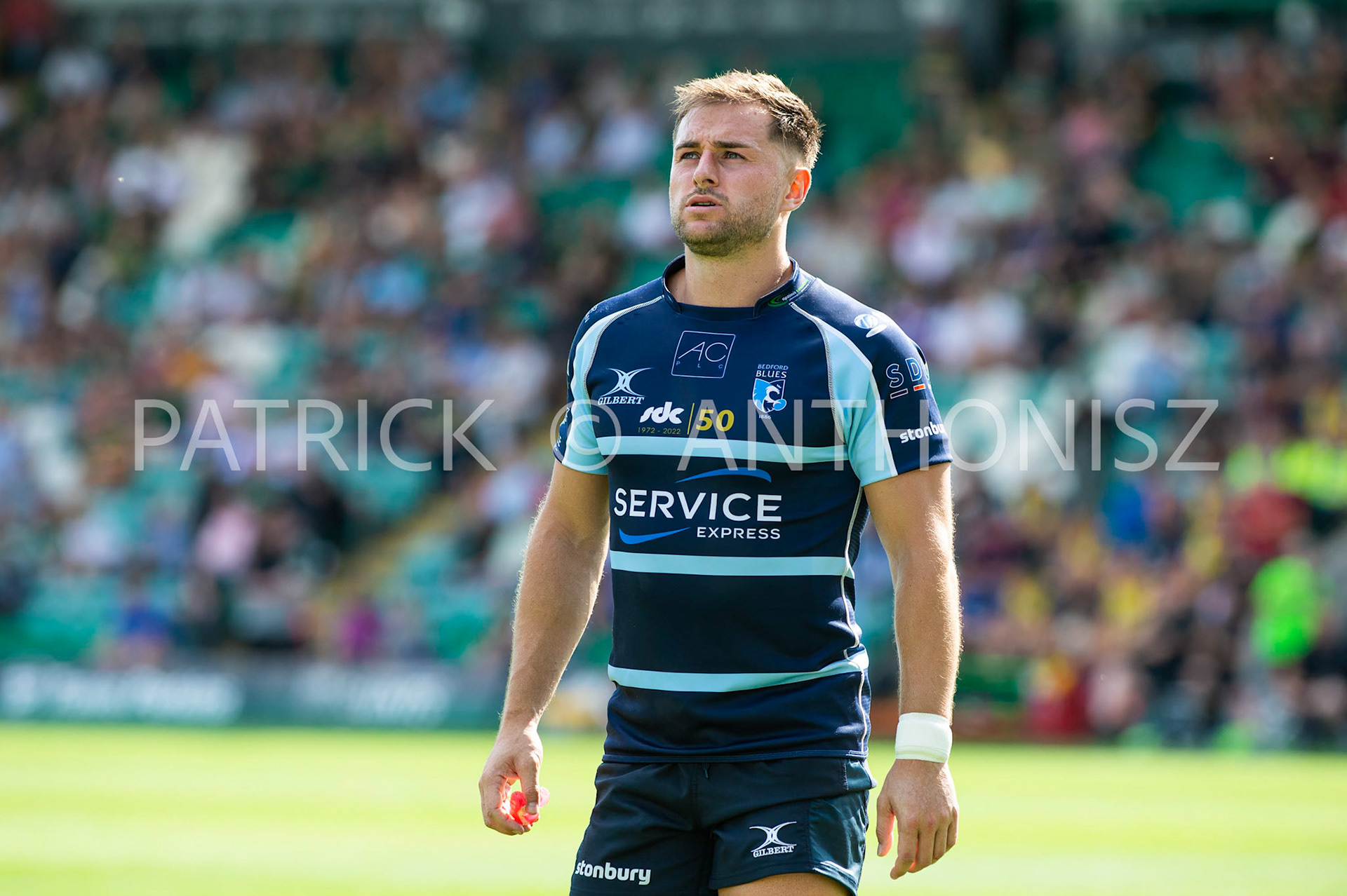 NORTHAMPTON, ENGLAND - August 27 : 2022  Dean Adamson is seen at the match between Northampton Saints and Bedford Blues  at Franklin's Gardens on August 27  2022 in Northampton, England.