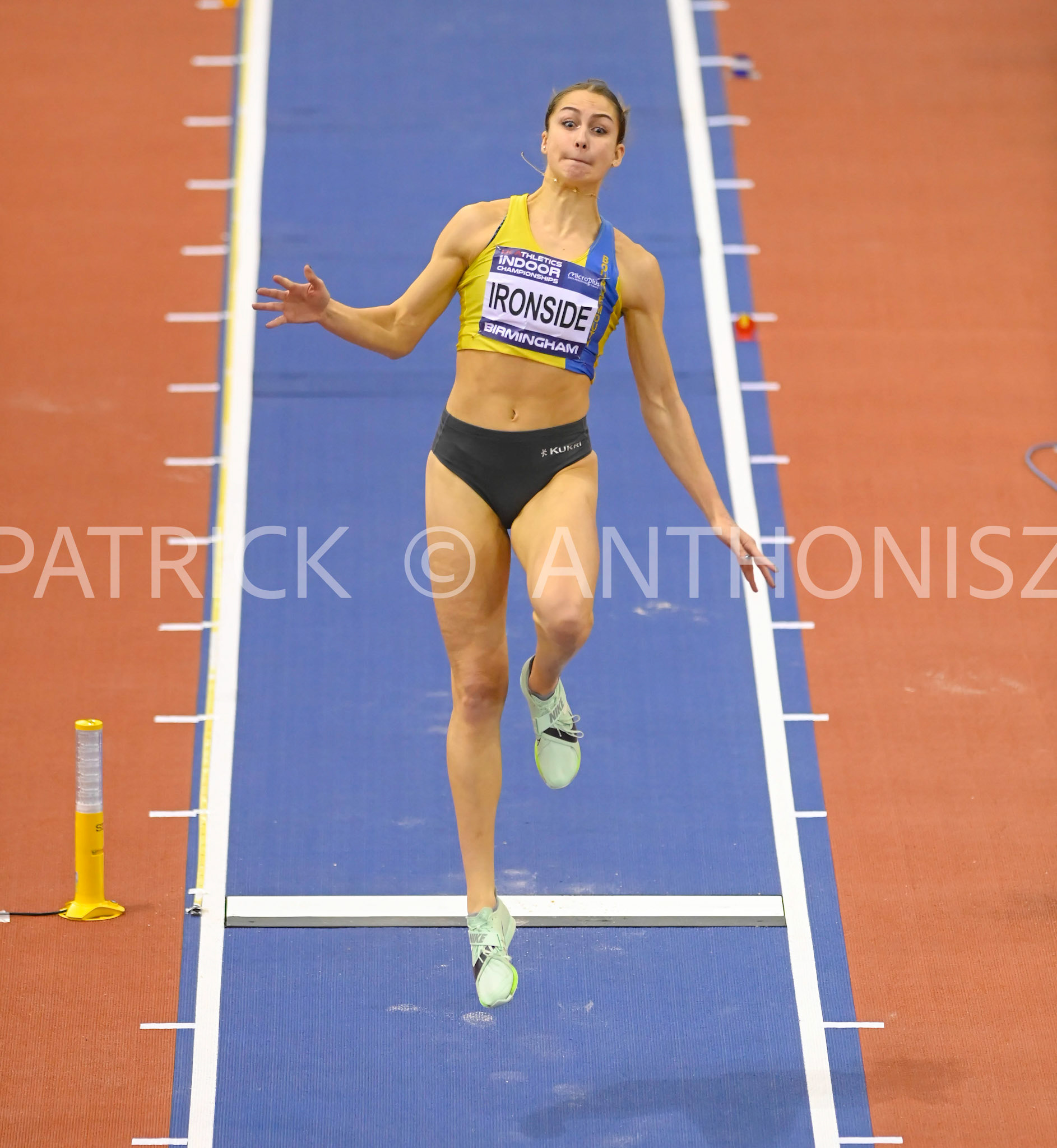 BIRMINGHAM, ENGLAND - FEBRUARY 19: Brooke IRONSIDE   during  the Long Jump at the UK Athletics Indoor Championships day 2  at the Utilita Arena, Birmingham , England