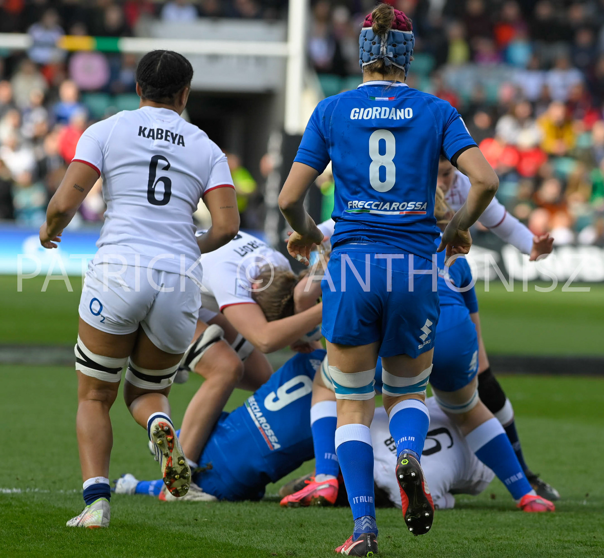 NORTHAMPTON, ENGLAND : Match action during the  TikTok Women’s Six Nations  England Vs Italy at Franklin's Gardens on Sunday  April 2 , 2023 in Northampton, England.