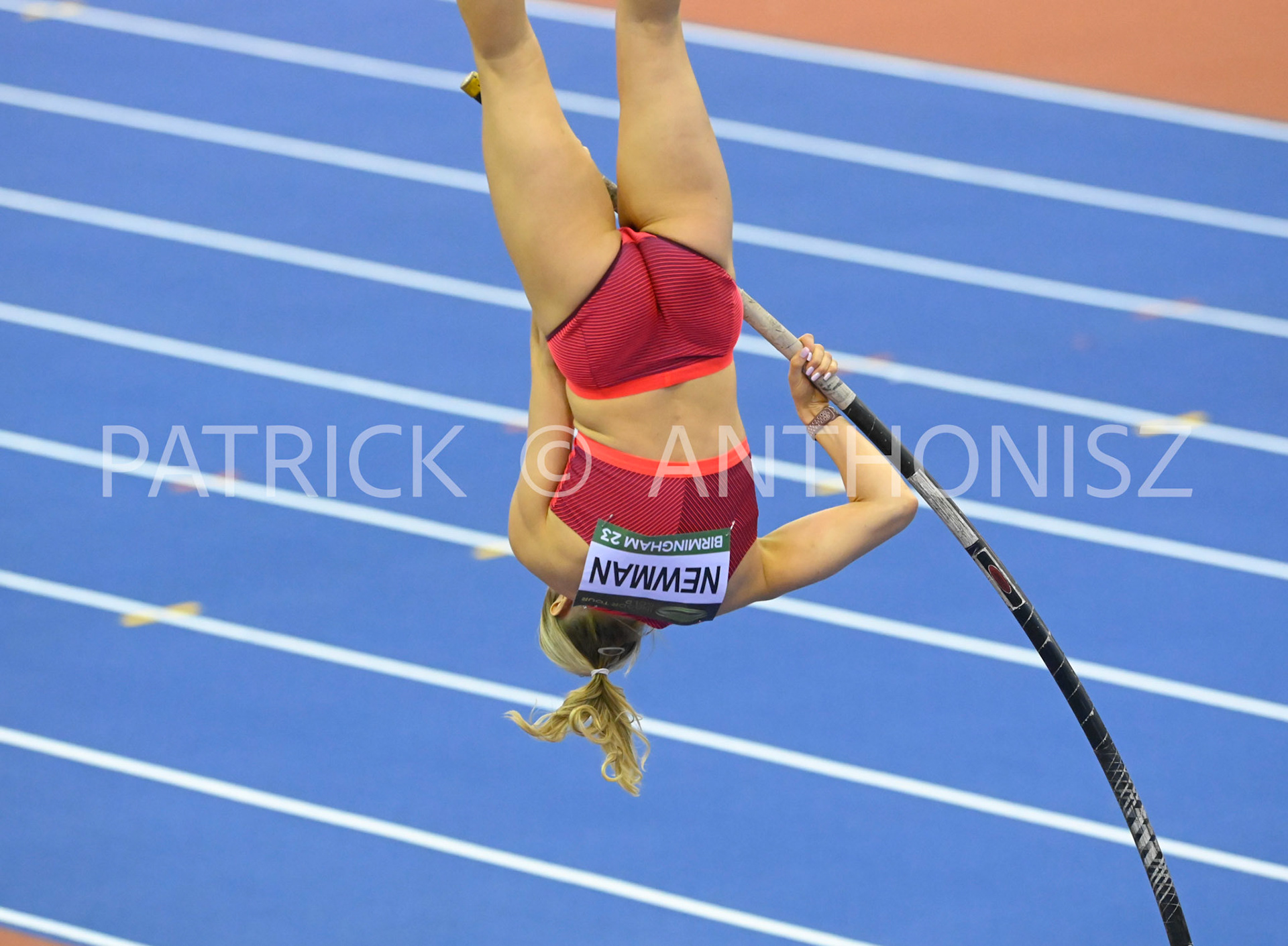 Birmingham, UK, 25 February 2023: NEWMAN Alysha CAN wins the Women's Pole Vault  at  4.78m  Birmingham World Indoor Gold Tour Final  Utilita Arena, Birmingham on the 25 February , England