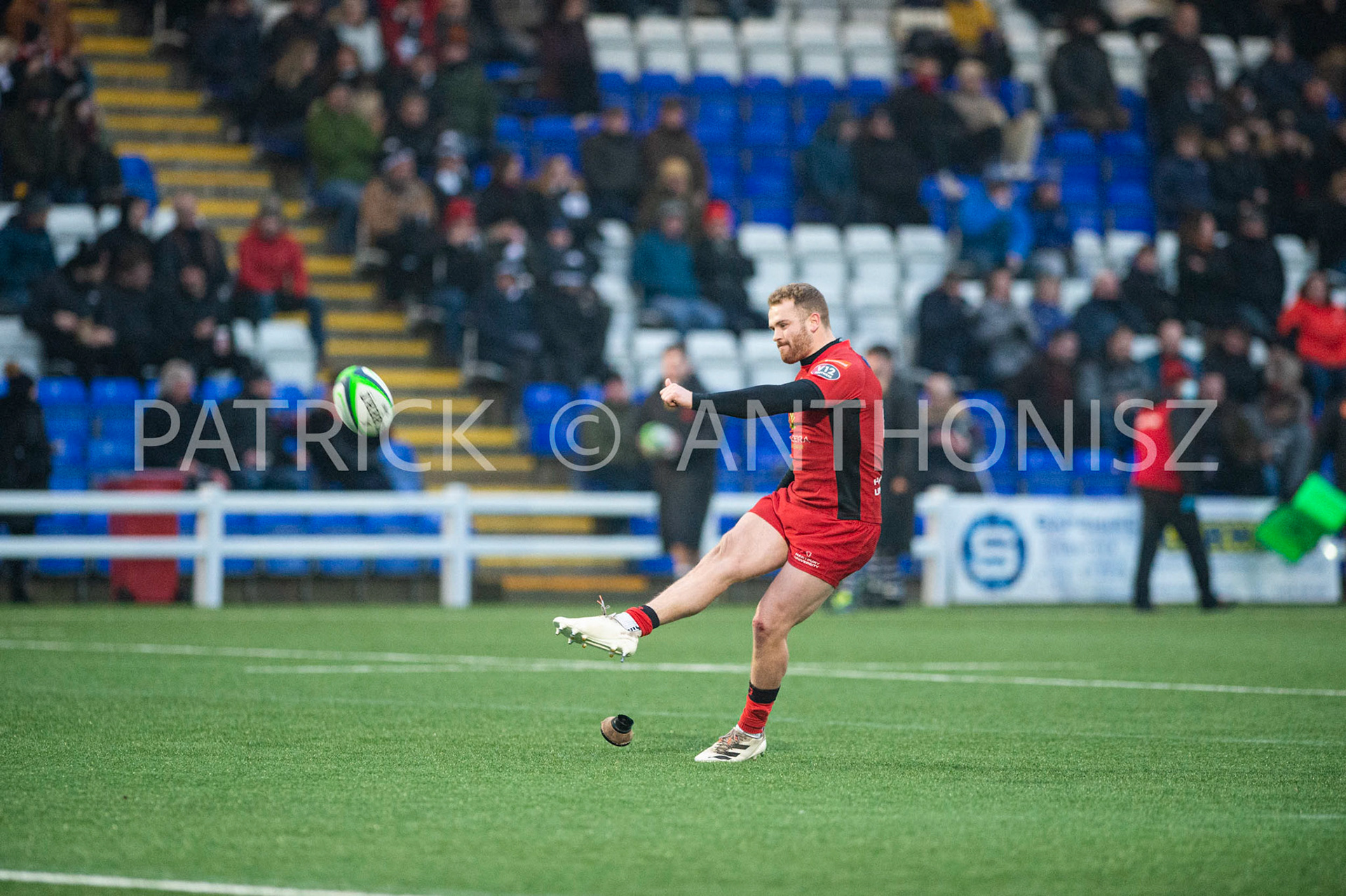 BUTTS PARK ARENA Coventry ,England 15th of January 2022 :  Greene King IPA Championship  match Round 14 between Coventry Rugby Vs Hartpury University  at Butts Park Arena Coventry UK .Final score: Coventry Rugby  34:  33 Hartpury University Rugby .