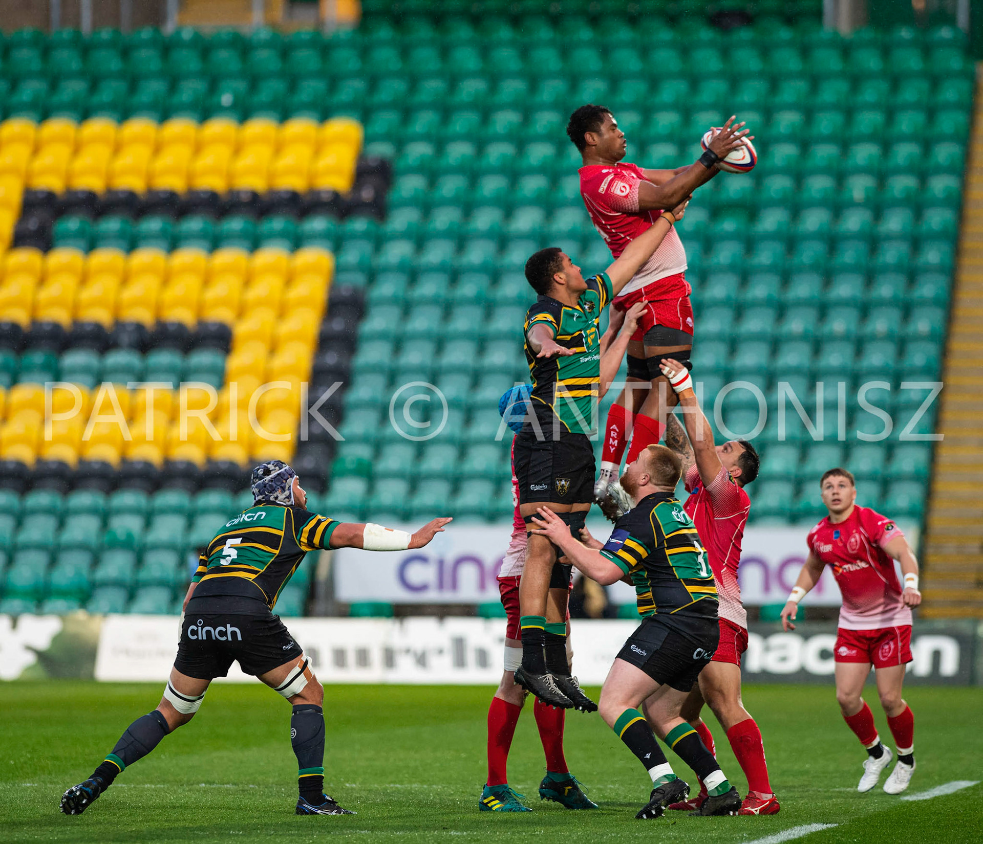 Northampton Saints Vs The British Army Northampton -13-April-2022.  Northampton Saints Vs The British Army at cinch Stadium Franklin's Gardens .