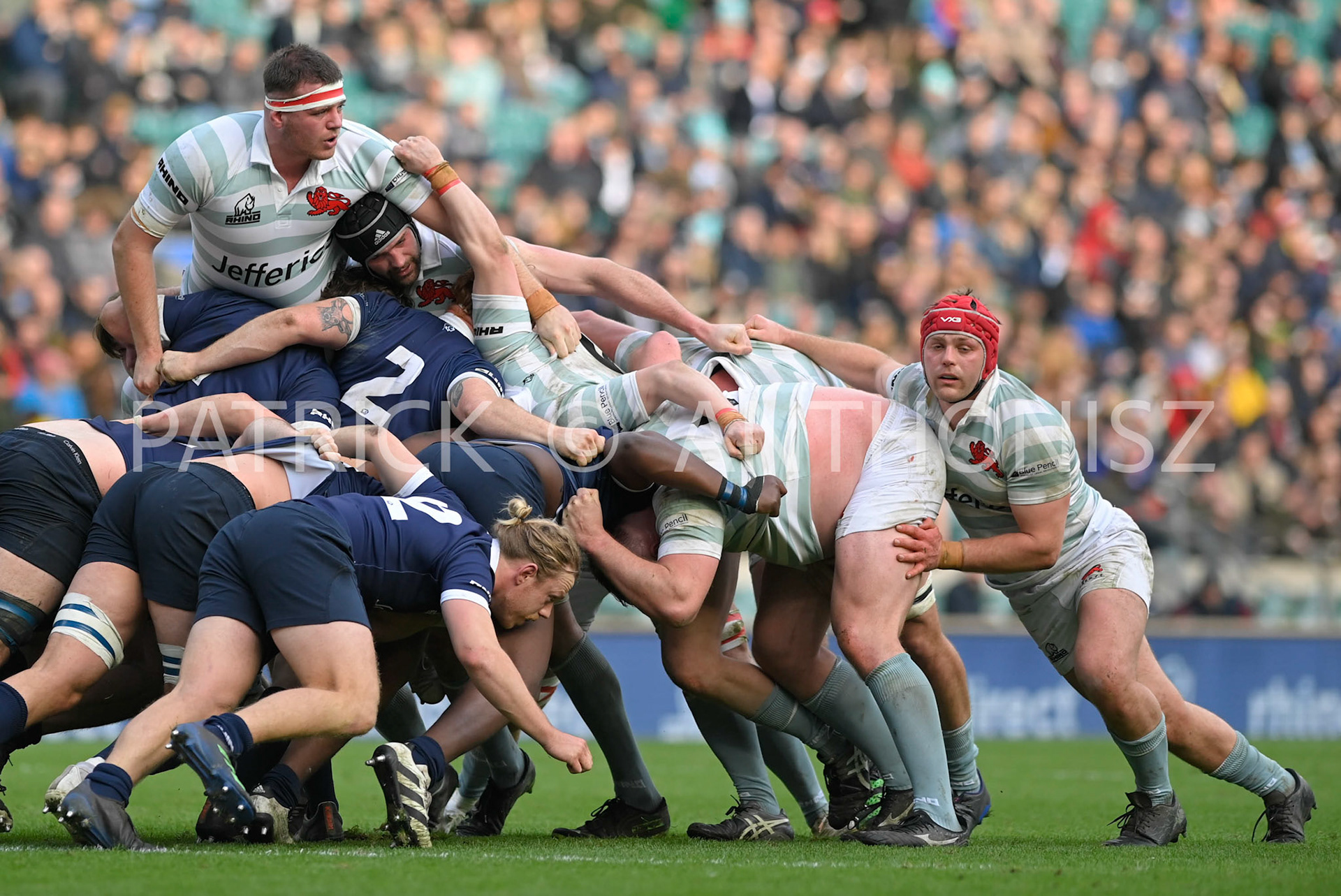 LONDON, ENGLAND March 25: Oxford University and Cambridge University in action during the  Oxford University vs Cambridge University Men's Varsity match at Twickenham Stadium on Saturday March 25-2023 in London, England.