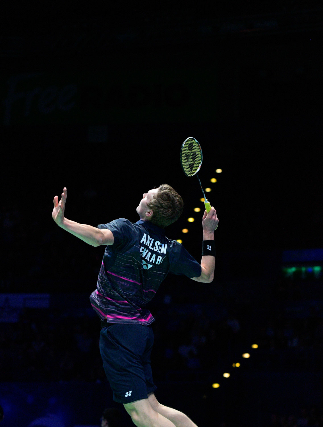 All England Open Badminton Championships : DAY 3
BIRMINGHAM, ENGLAND - MARCH 8 :  MEN’Singles  ,    Viktor  AXELSEN  of   DENMARK     in action   at  the Yonex All England Open Badminton Championships at Arena Birmingham on March 8, 2019  Birmingham, England
