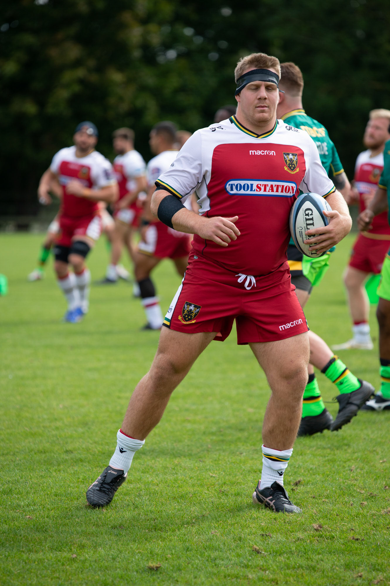 Paul Hill in training at the Northampton Saints training session at Franklin's Gardens