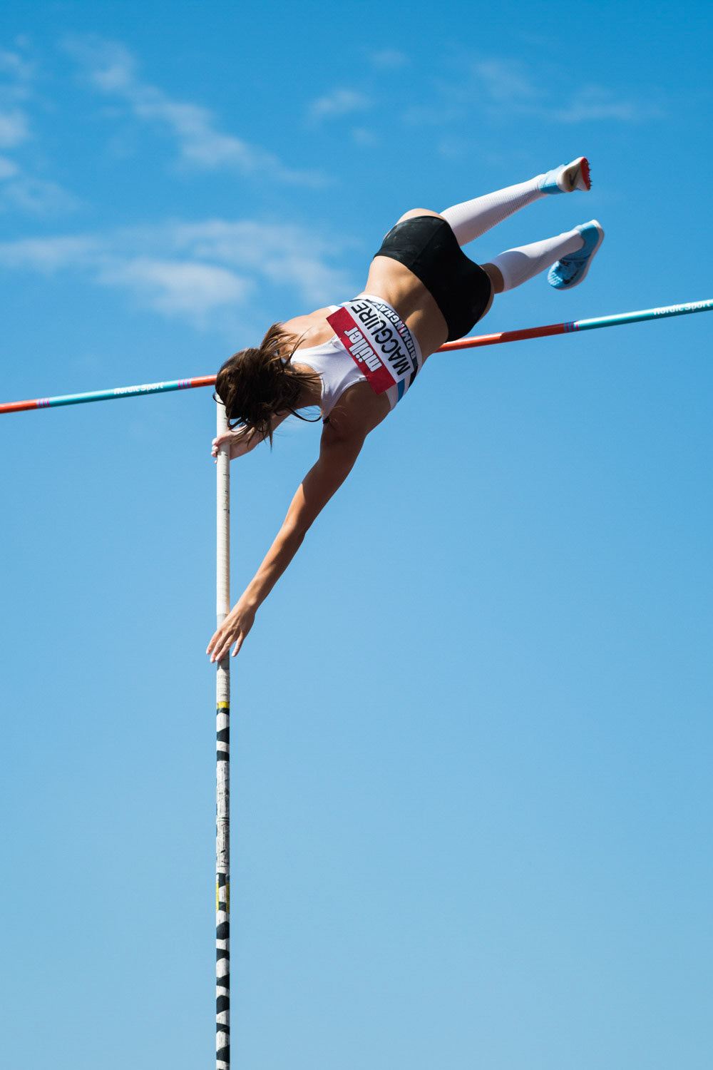 Birmingham, UK. 25th Aug, 2019.Courtney MACGUIRE   of  EDINBURGH AC   in action during  the  womens  Pole Vault at  the Muller British Athletics Championships  Alexander Stadium, Birmingham, England
