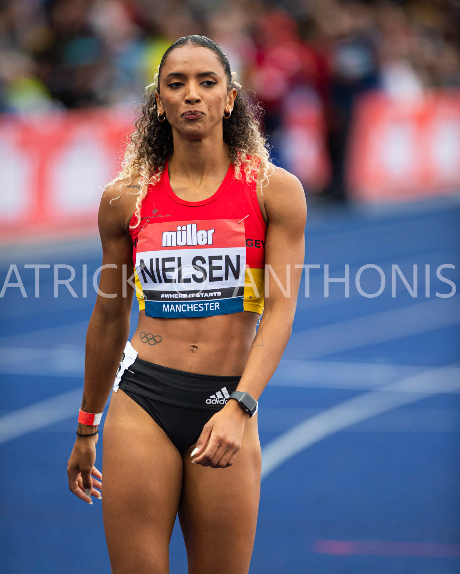 24-6-2022: LEVIAL NIELSEN during the 400 M Heat 2 at the  Muller UK Athletics Championships MANCHESTER REGIONAL ARENA – MANCHESTER