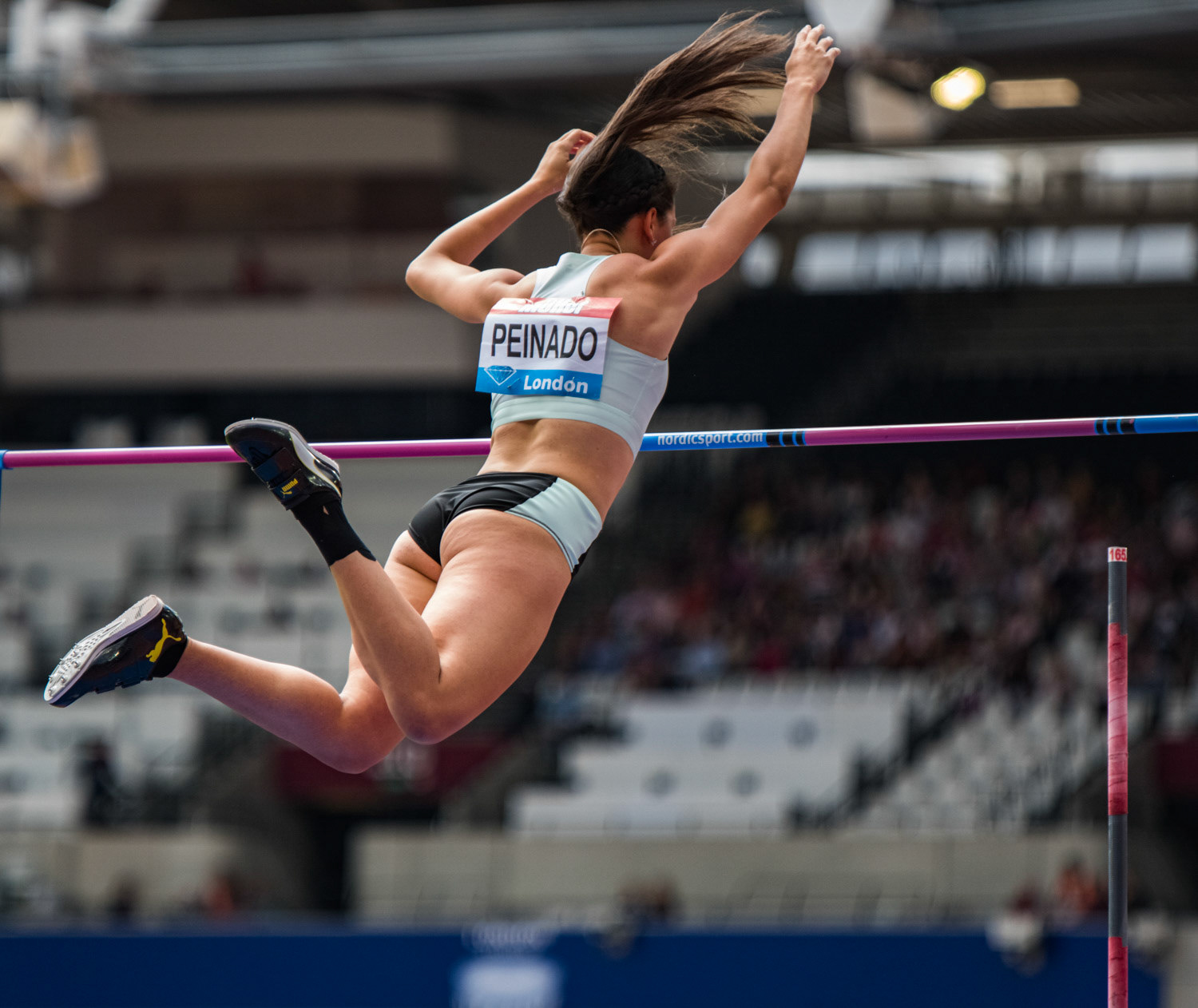 LONDON, ENGLAND - JULY 20: Robeilys Peinado of Venuzula  inaction at  the Women's Pole Vault  Day One of the Muller Anniversary Games IAAF Diamond League at the London Stadium on July 20, 2019 in London, England