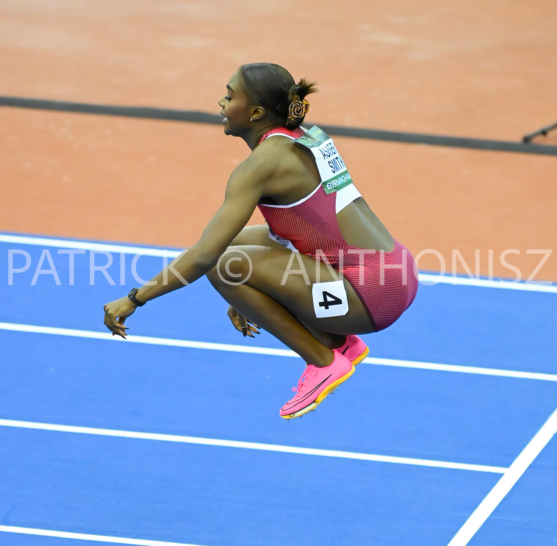 Birmingham, UK, 25 February 2023: PHILIP Asha GBR Women's 60 m seen at the Birmingham World Indoor Gold Tour Final  Utilita Arena, Birmingham on the 25 February , England