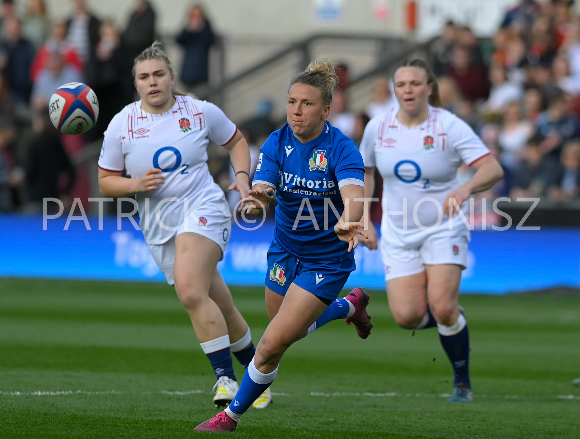 NORTHAMPTON, ENGLAND :Veronica Madia of Italy during the  TikTok Women’s Six Nations  England Vs Italy at Franklin's Gardens on Sunday  April 2 , 2023 in Northampton, England.