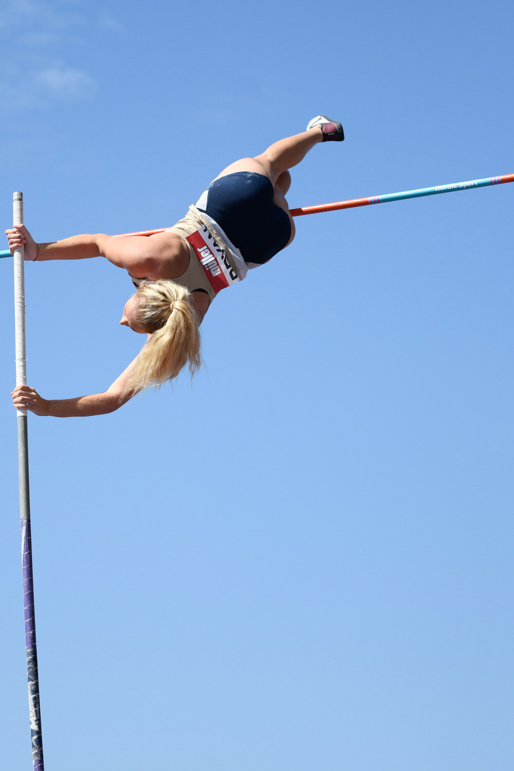Birmingham, UK. 25th August, 2019.Lucy  BRYAN  of  BRISTOL &  WEST  in action during  the  womens  Pole Vault at  the Muller British Athletics Championships  Alexander Stadium, birmingham, England