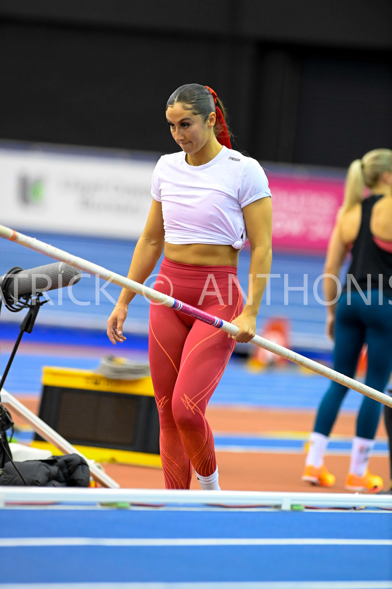 Birmingham, UK, 25 February 2023: IVE Jade GBR competes in the Women's Pole Vault  Birmingham World Indoor Gold Tour Final  Utilita Arena, Birmingham on the 25 February , England