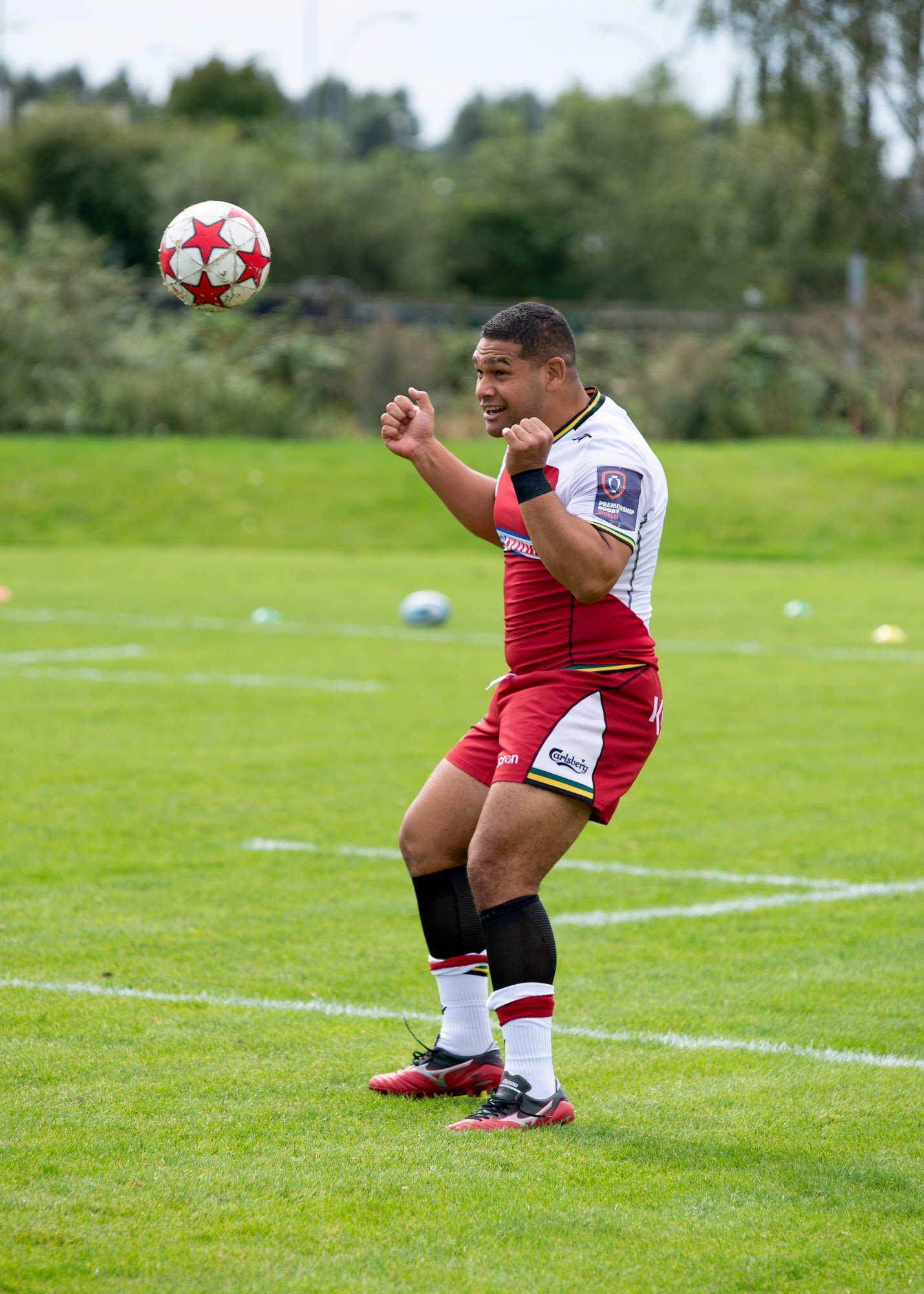 Sam Matavesi    in training at the Northampton Saints training session at Franklin's Gardens