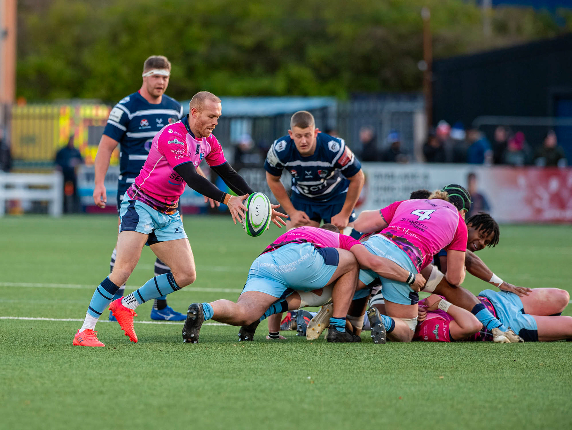 BUTTS PARK ARENA Coventry ,England 4th of December  2021 :  Greene King IPA Championship  match between Coventry Rugby Vs  Bedford Blues Rugby at Butts Park Arena Coventry UK .Final score: Coventry Rugby   :   Bedford Blues Rugby .