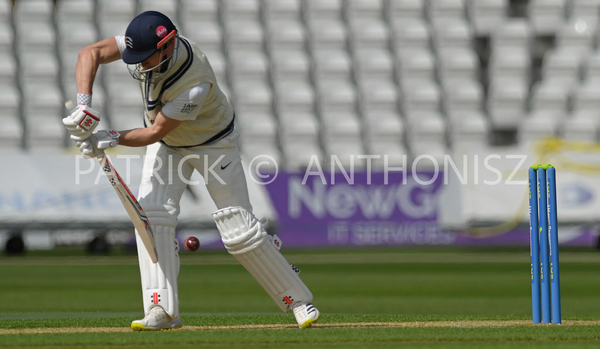NORTHAMPTON, ENGLAND - April 13:JOHN SIMPSON in action during the  Day One of the LV= Insurance County Championship match between Northamptonshire and  Middlesex Thu 13 April  at The County Ground  in Northampton, England.