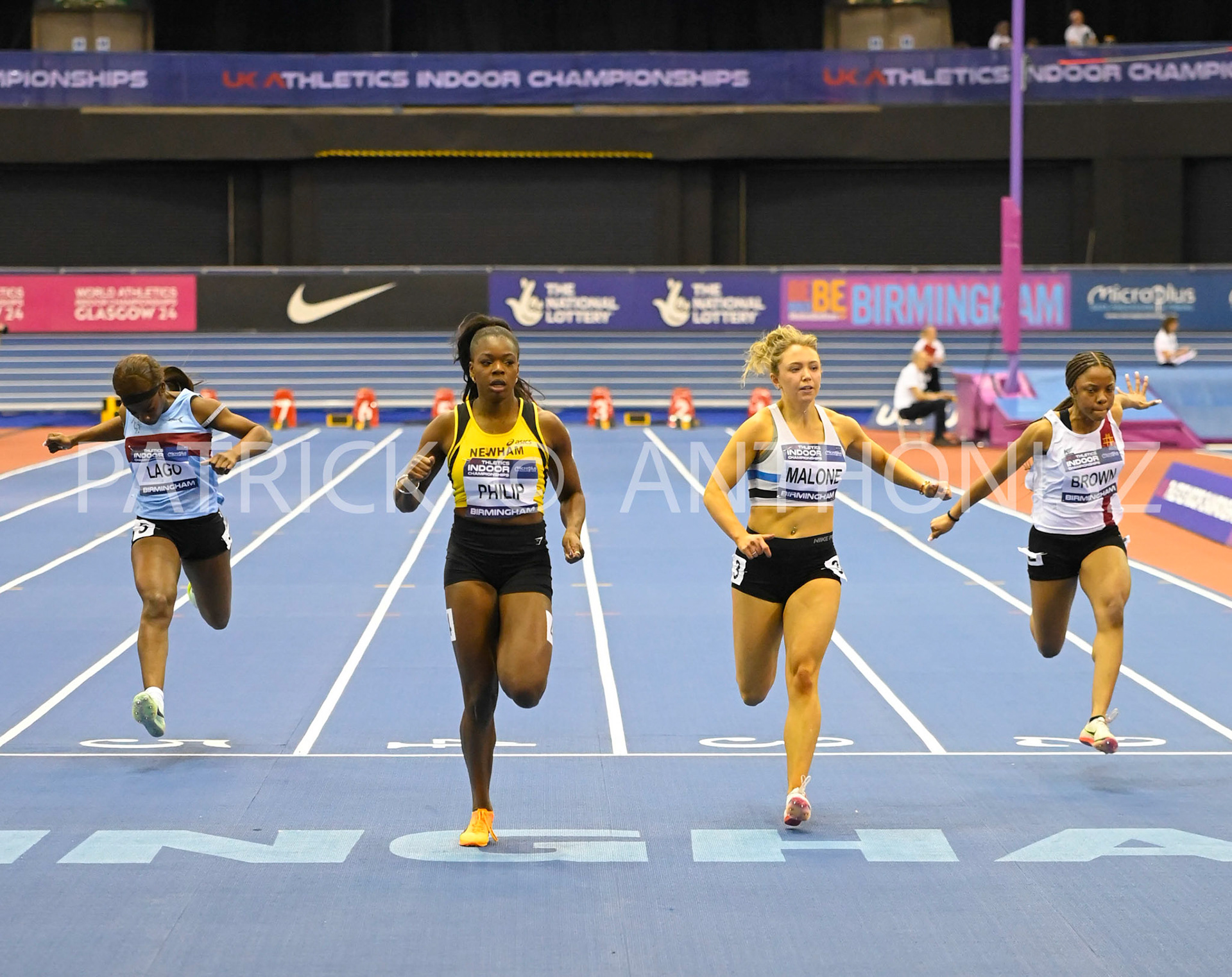 BIRMINGHAM, ENGLAND - FEBRUARY 18: Alisha Rees during day 1 Heats UK Athletics Indoor Championships at the Utilita Arena, Birmingham , England