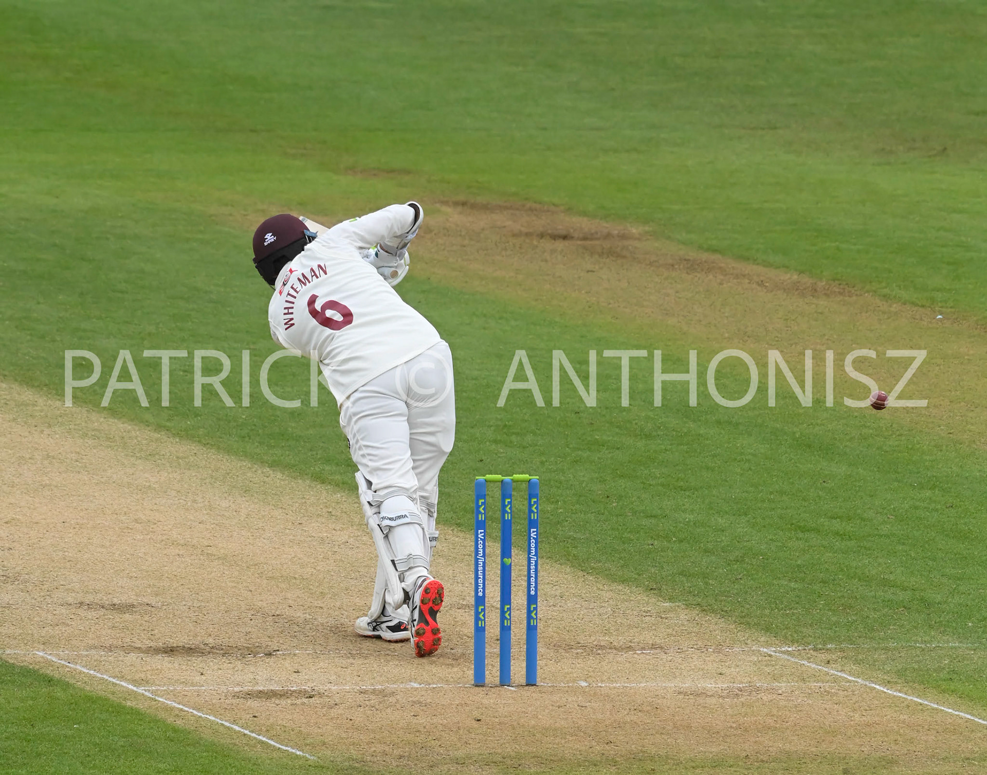NORTHAMPTON, ENGLAND - April 16 2023 : Sam Whiteman of Northampton during  Day 4 of the LV= Insurance County Championship match between Northamptonshire and   Sun  April  16 at The County Ground  in Northampton, England.