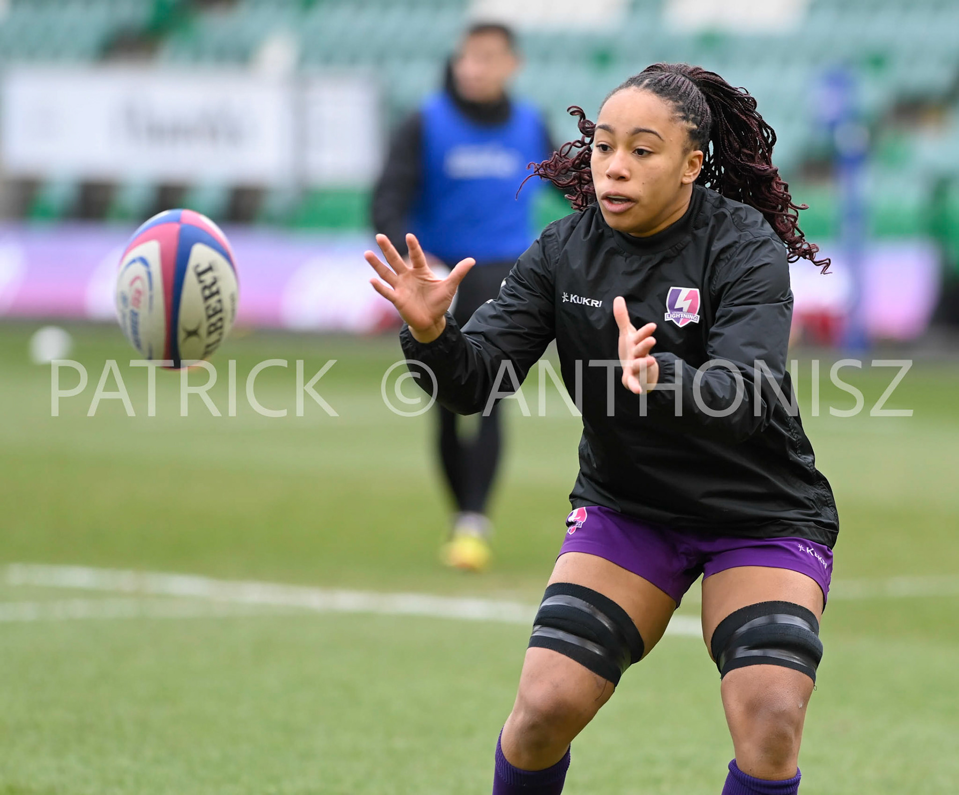 NORTHAMPTON, ENGLAND- Sat-4-2023:  during the match between  Loughborough Lightning and Bristol Bears at Franklin's Gardens on Sat-4-2023 in Northampton, England