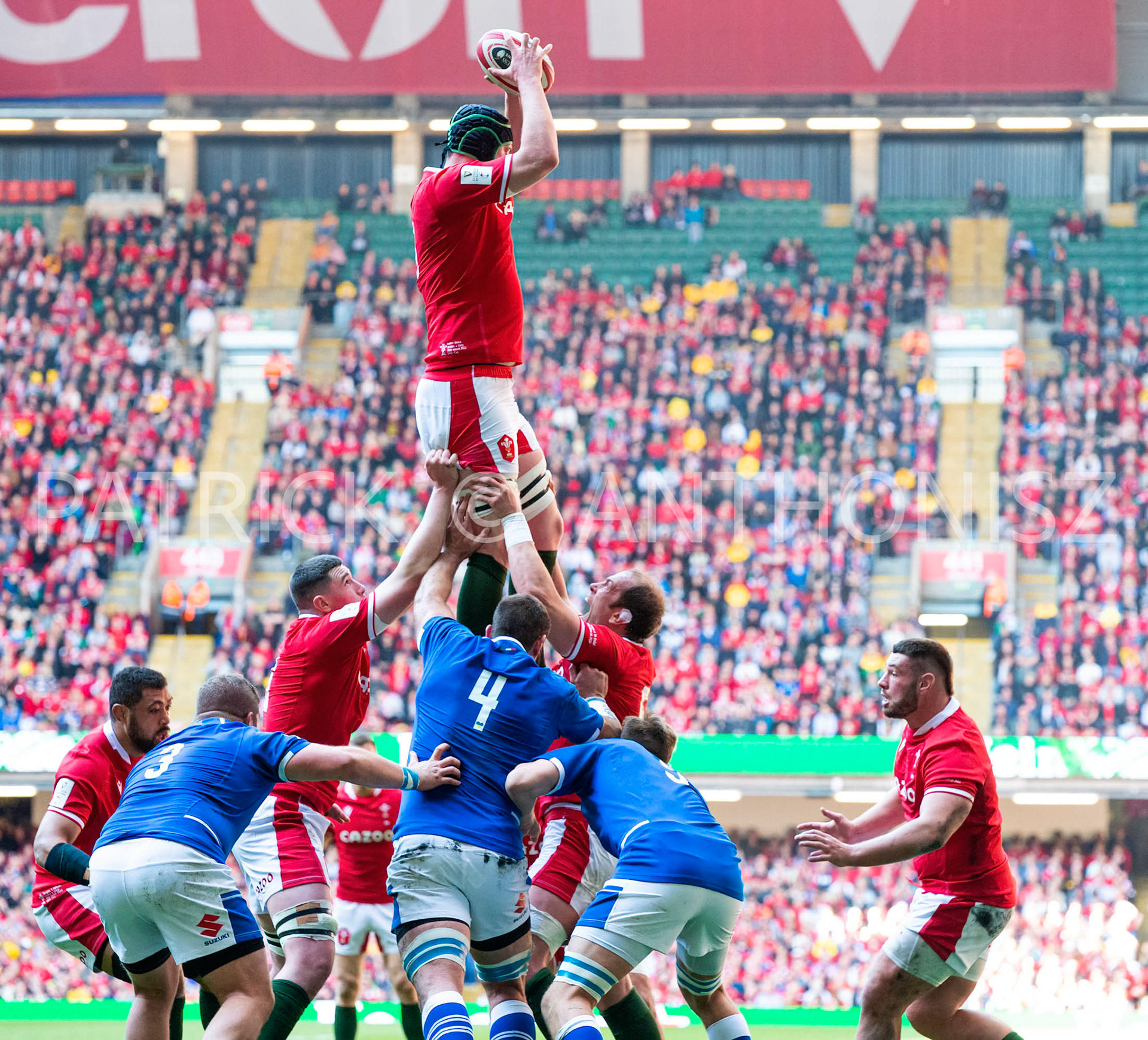 Wales v Italy Guinness Six Nations Cardiff, UK.19th Mar, 2022.Adam Beard of Wales wins the line out during the  Guinness Six Nations Championship 2022 match, Wales v Italy at the Principality Stadium in Cardiff