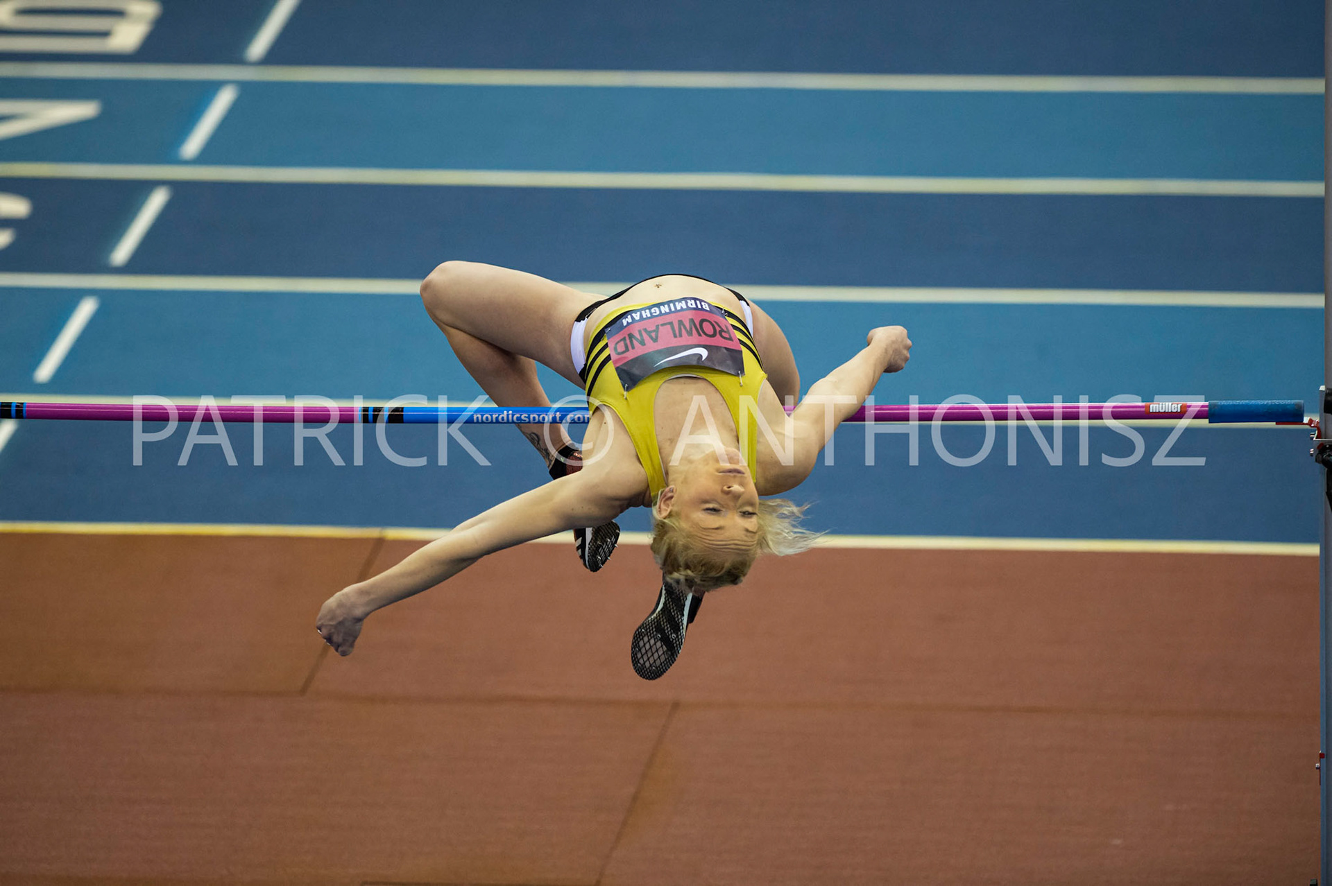 Saturday 27 February 2022 :  Jo Rowland of Crawley  A C in the Womens High Jump Pentathion at the UK Athletics Indoor Championships and World Trials  Birmingham at the Utilita Arena Birmingham Day 2