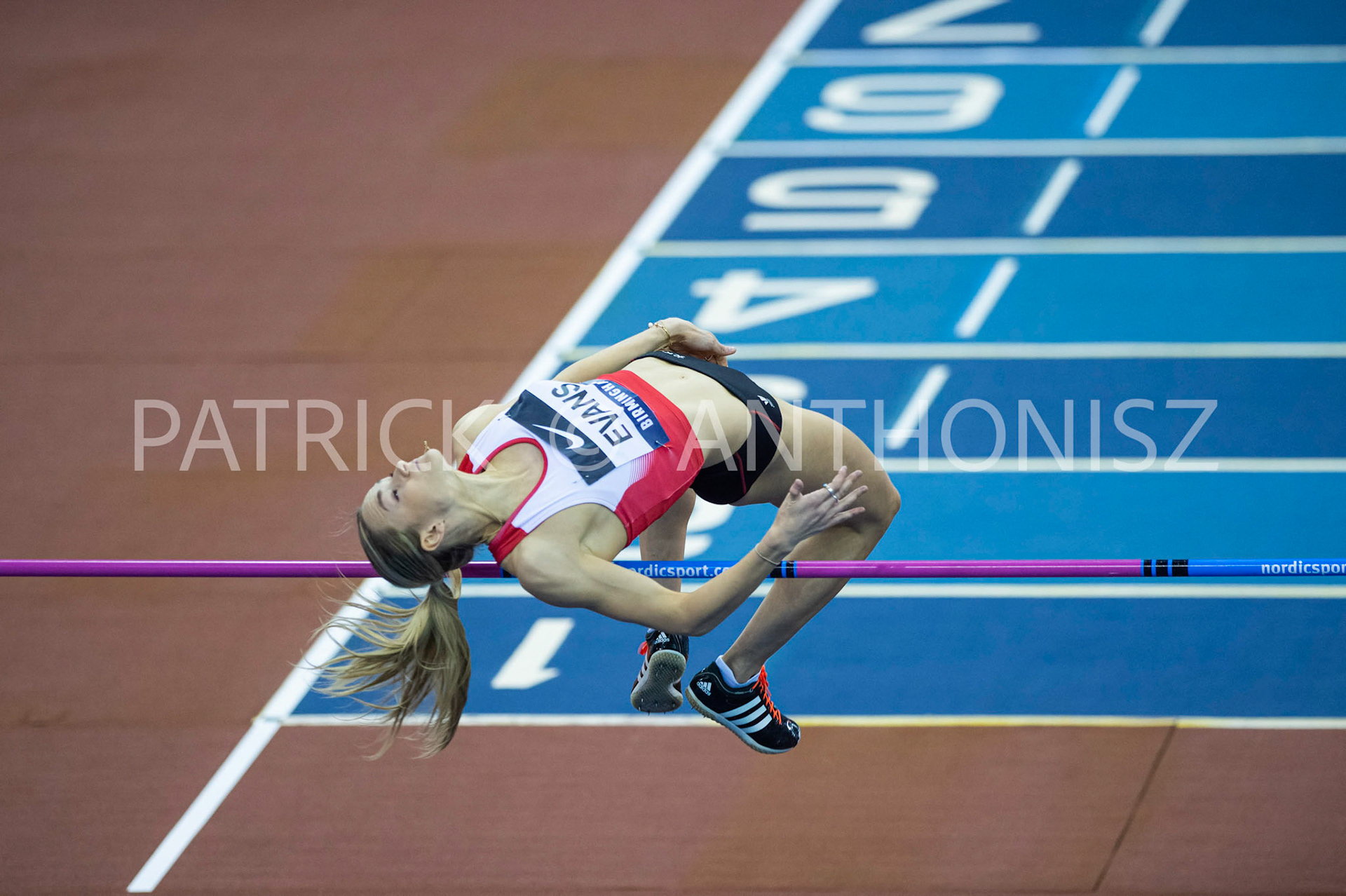 Saturday 27 February 2022:  Louren Evans in the Womens High Jump Pentathion at the UK Athletics Indoor Championships and World Trials  Birmingham at the Utilita Arena Birmingham Day 2