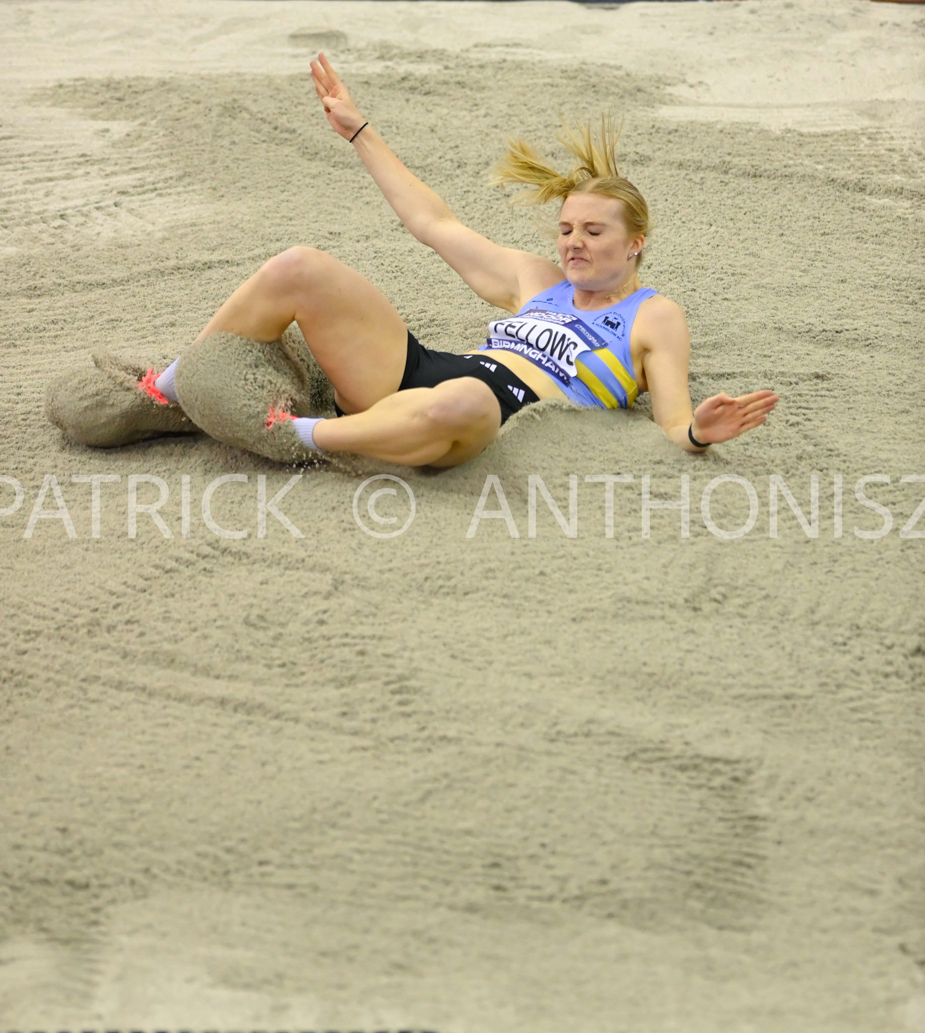 BIRMINGHAM, ENGLAND - FEBRUARY 19: Lucy FELLOWS  during  the Long Jump at the UK Athletics Indoor Championships day 2  at the Utilita Arena, Birmingham , England