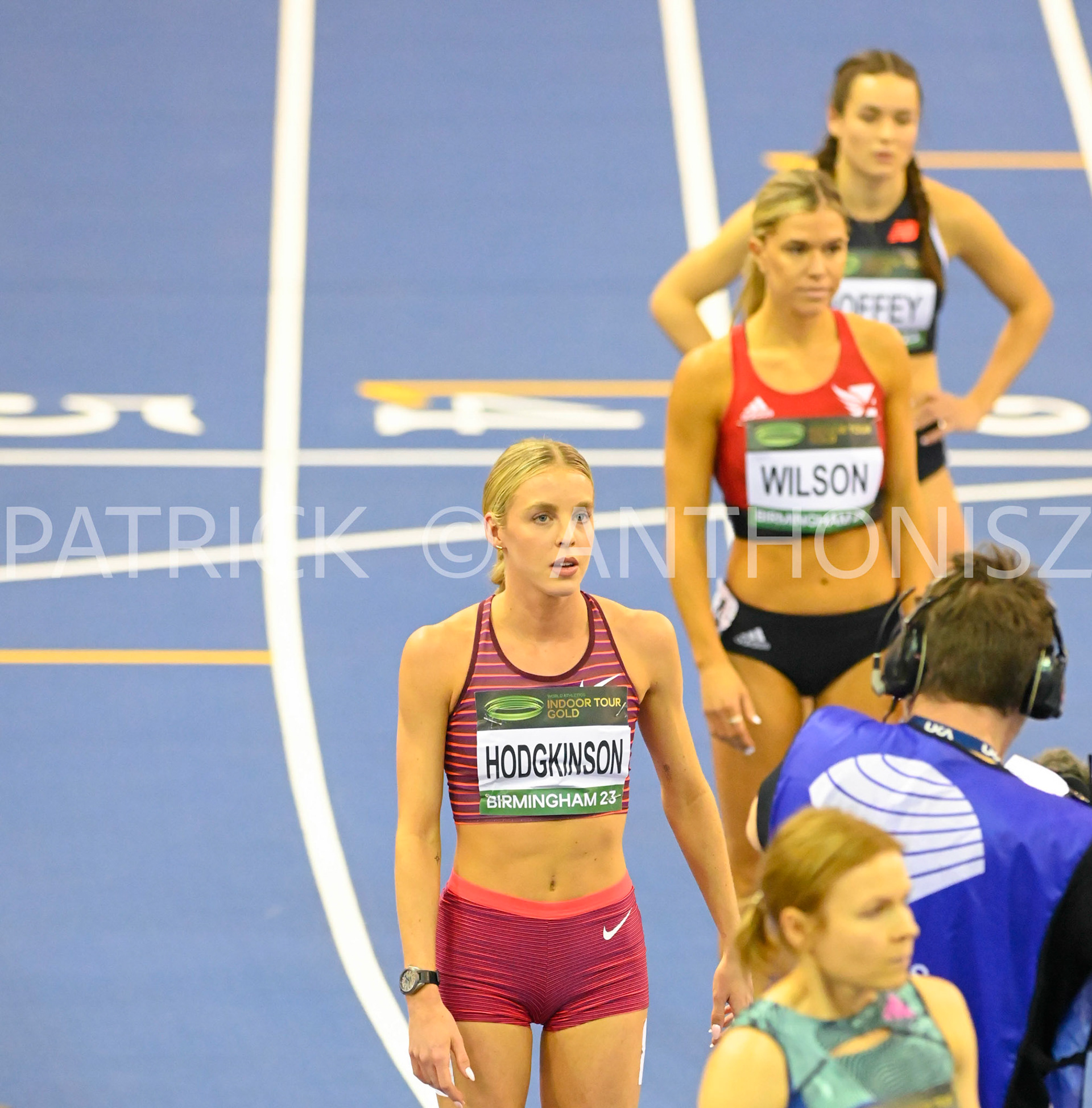 Birmingham, UK, 25 February 2023: HODGKINSON Keely before the  GBR Women's 800 m Birmingham World Indoor Gold Tour Final  Utilita Arena, Birmingham on the 25 February , England