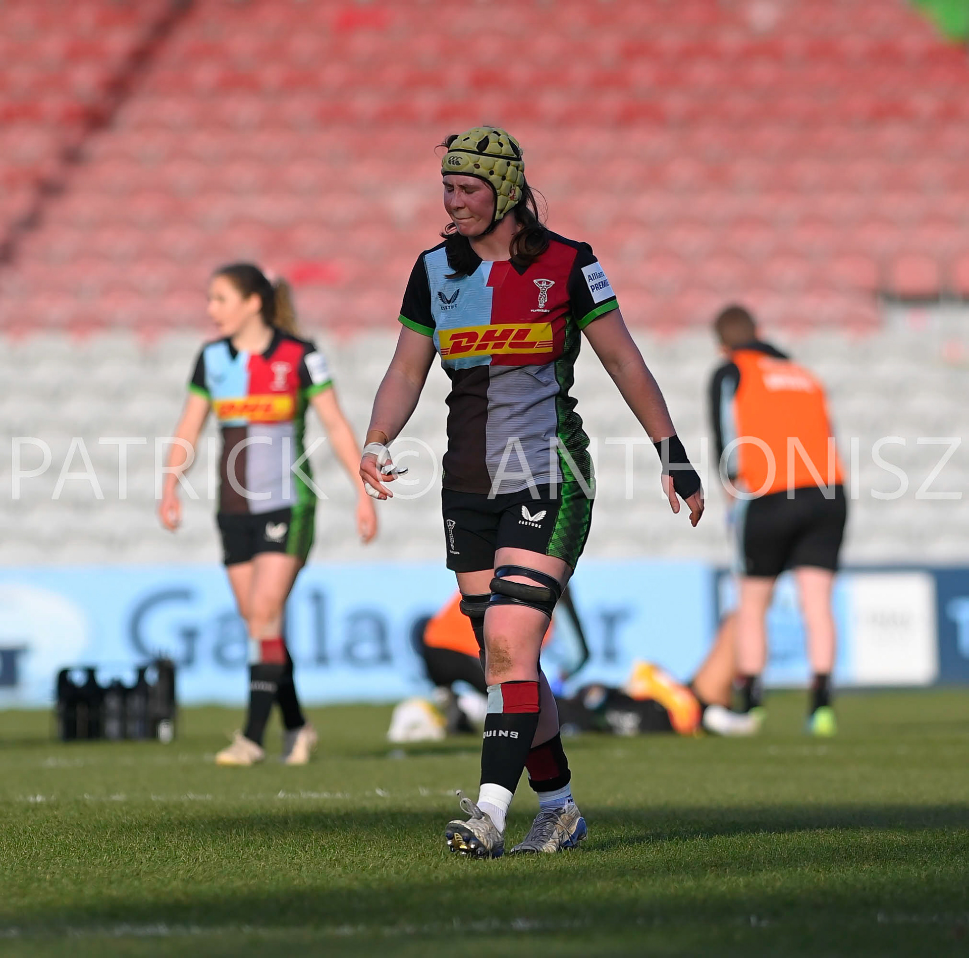 Twickenham, stoop ENGLAND :Emily Robinson of Harlequins  during the Women's Allianz Premiership 15's match between Harlequins Vs Loughborough Lightning Twickenham Stoop Stadium England 5–02-2023