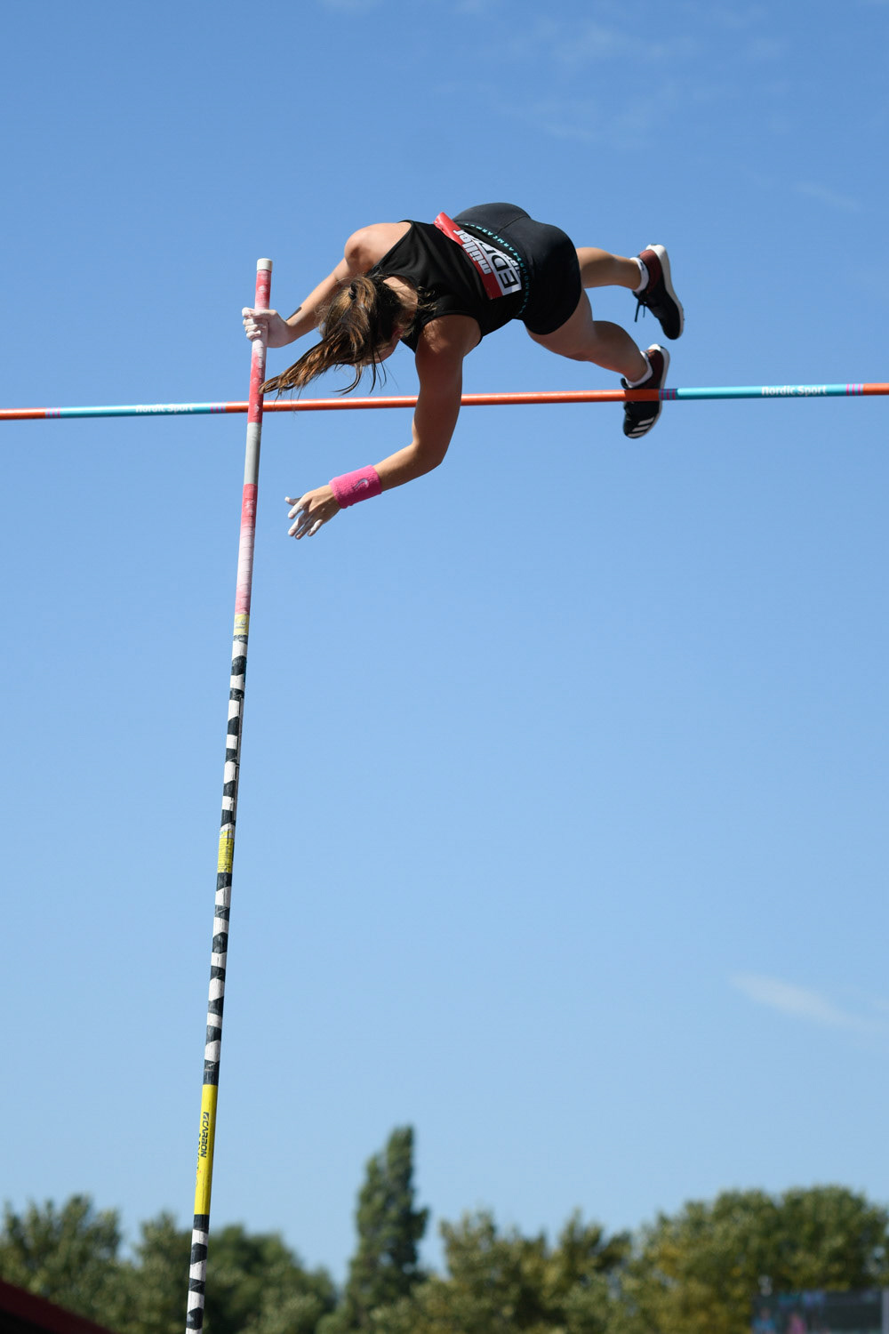 Birmingham, UK. 25th Aug, 2019. Elizabeth EDDEN of  BIRCHFIELD HARRIES   in action during  the  womens  Pole Vault at  the Muller British Athletics Championships  Alexander Stadium, Birmingham, England