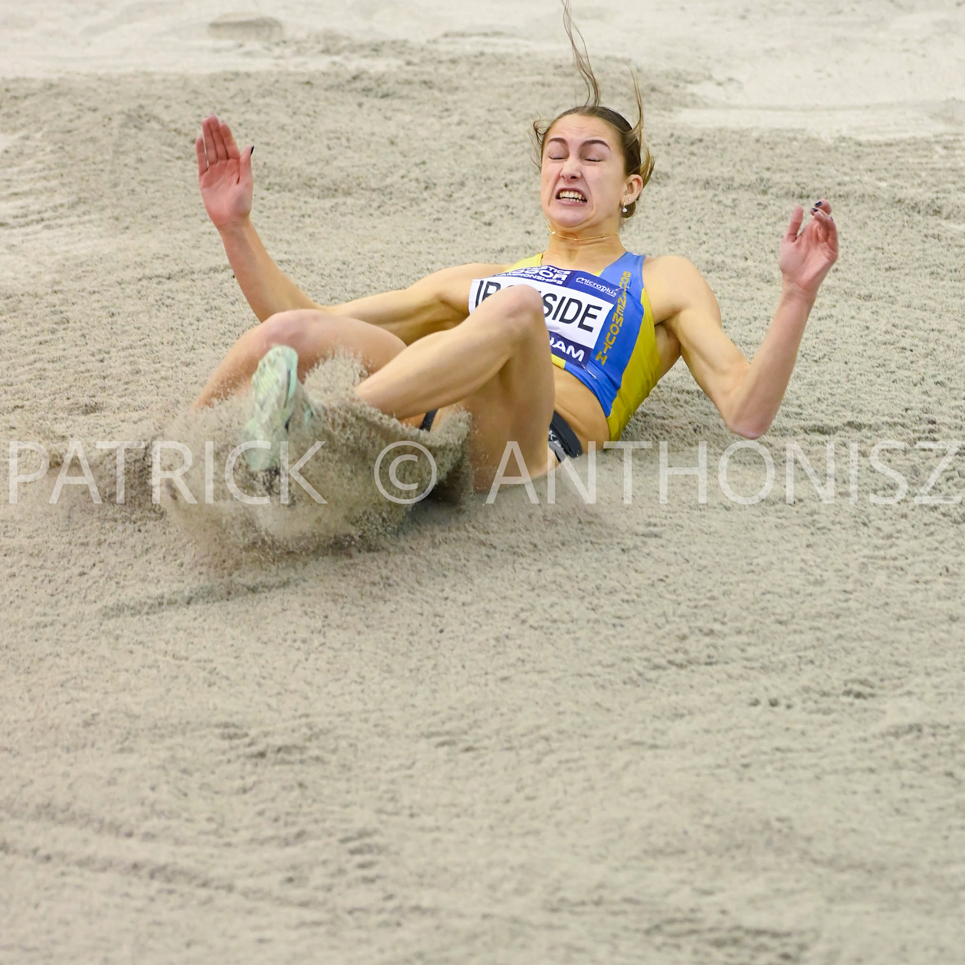 BIRMINGHAM, ENGLAND - FEBRUARY 19: Brooke IRONSIDE   during  the Long Jump at the UK Athletics Indoor Championships day 2  at the Utilita Arena, Birmingham , England