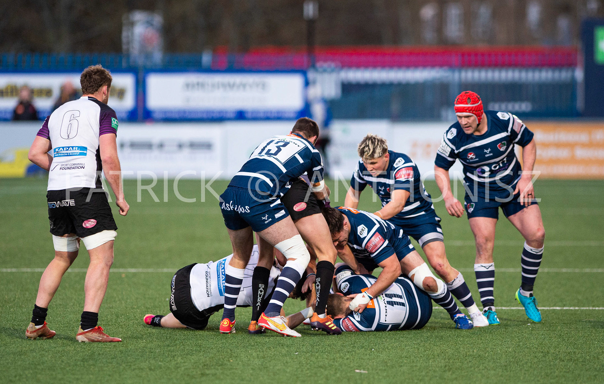 BUTTS PARK ARENA Coventry ,England 29th of January 2022 : Match action during the   Greene King IPA Championship  match  between Coventry Rugby Vs Cornish Pirates  at Butts Park Arena Coventry UK .Final score: Coventry Rugby  21: 31 Cornish Pirates
