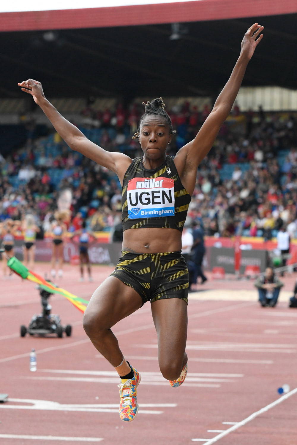 Birmingham. UK.. 18 August 2019.Lorraine Ugen  (GBR) in  action in the womens  long jump at the Muller Grand Prix. IAAF Diamond League athletics. Alexander stadium. Birmingham