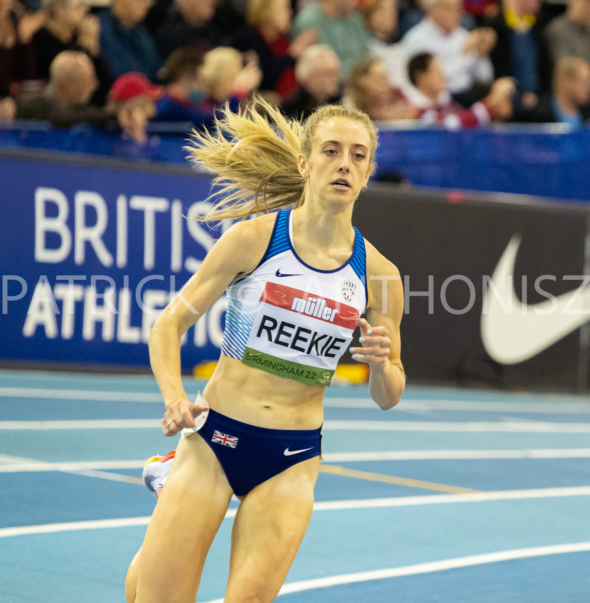 Saturday 19 February : JEMMA REEKIE GBR in the 1000 Metres Womens at the Müller Indoor Grand Prix Birmingham  at the Utilita Arena Birmingham