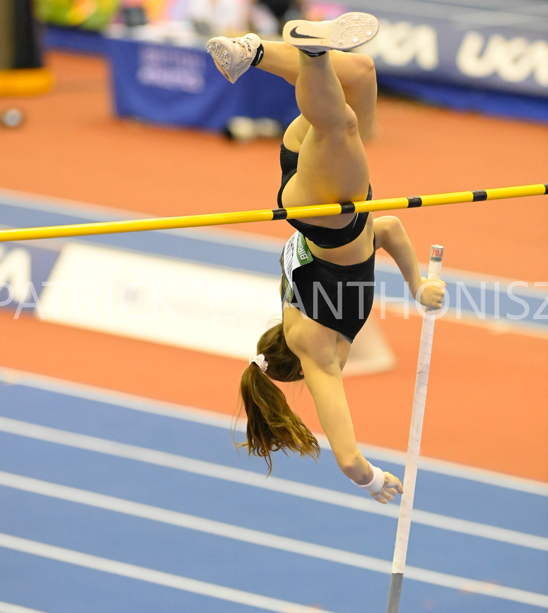 Birmingham, UK, 25 February 2023: WILLIAMS Bridget USA competes in the  Women's Pole Vault 4.51m in Birmingham World Indoor Gold Tour Final  Utilita Arena, Birmingham on the 25 February , England