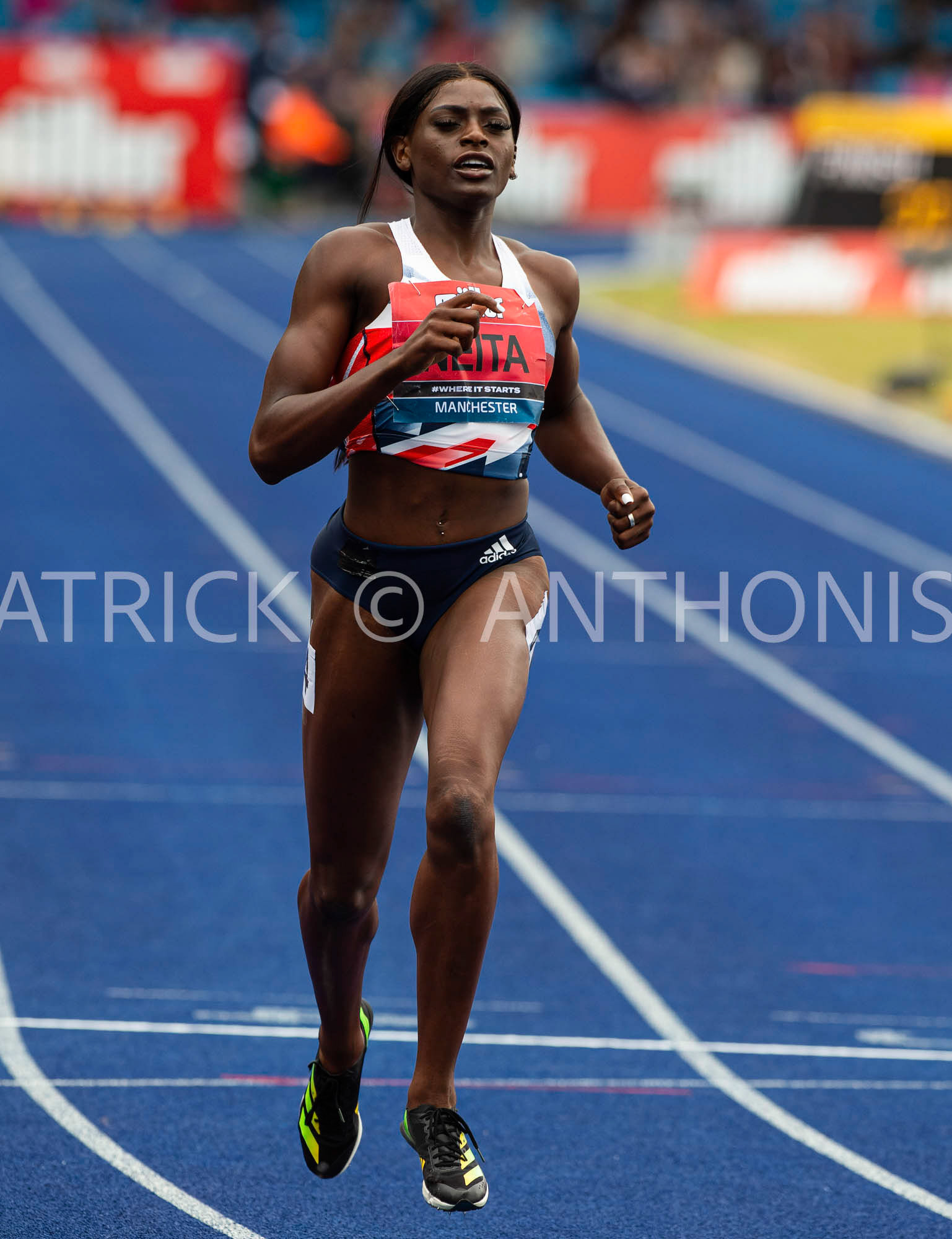 26-6-2022: Day 3 Women's 200 m - Final NEITA Daryll CAMBRIDGE HARRIERS winning in 22.34  at the Muller UK Athletics Championships MANCHESTER REGIONAL ARENA – MANCHESTER