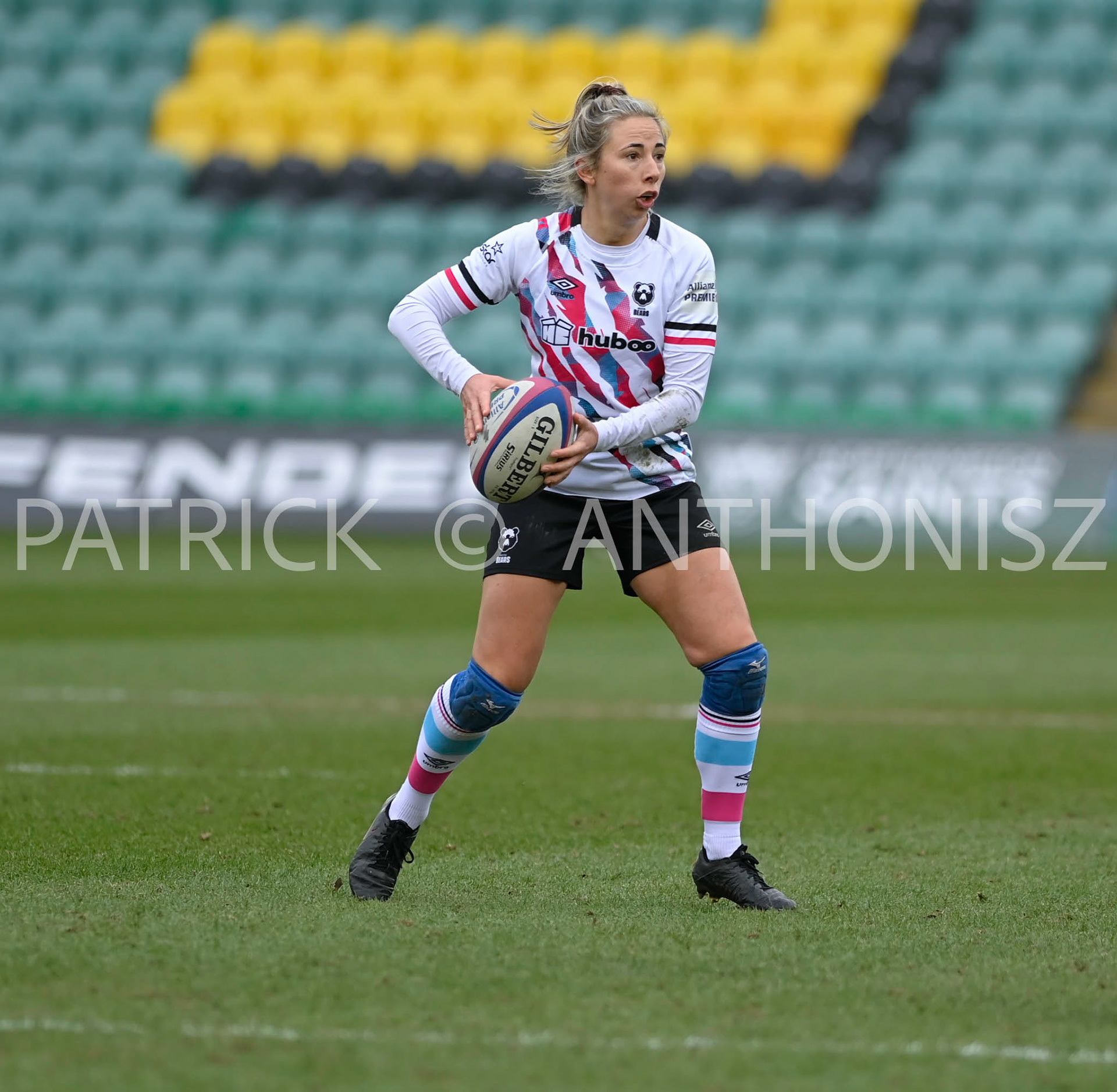 NORTHAMPTON, ENGLAND- Sat-4-2023:  Elinor Snowsill of Bristol Bears during the match between  Loughborough Lightning and Bristol Bears at Franklin's Gardens on Sat-4-2023 in Northampton, England