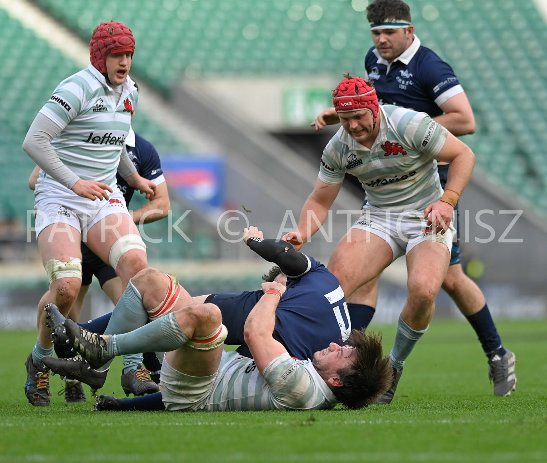 LONDON, ENGLAND March 25: Oxford University and Cambridge University in action during the  Oxford University vs Cambridge University Men's Varsity match at Twickenham Stadium on Saturday March 25-2023 in London, England.