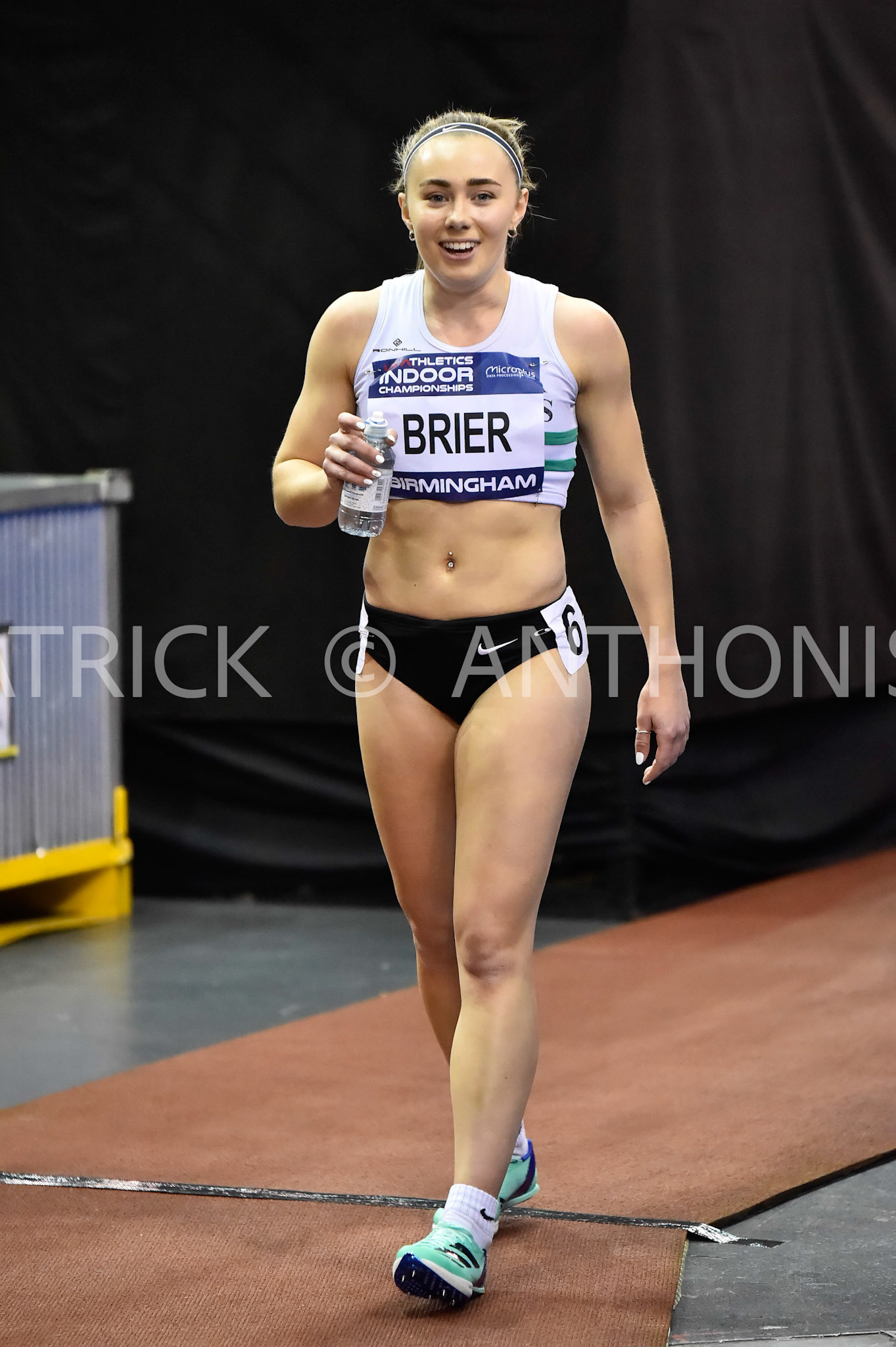 BIRMINGHAM, ENGLAND - FEBRUARY 19: Hannah Brier during day 2 of the UK Athletics Indoor Championships at the Utilita Arena, Birmingham , England