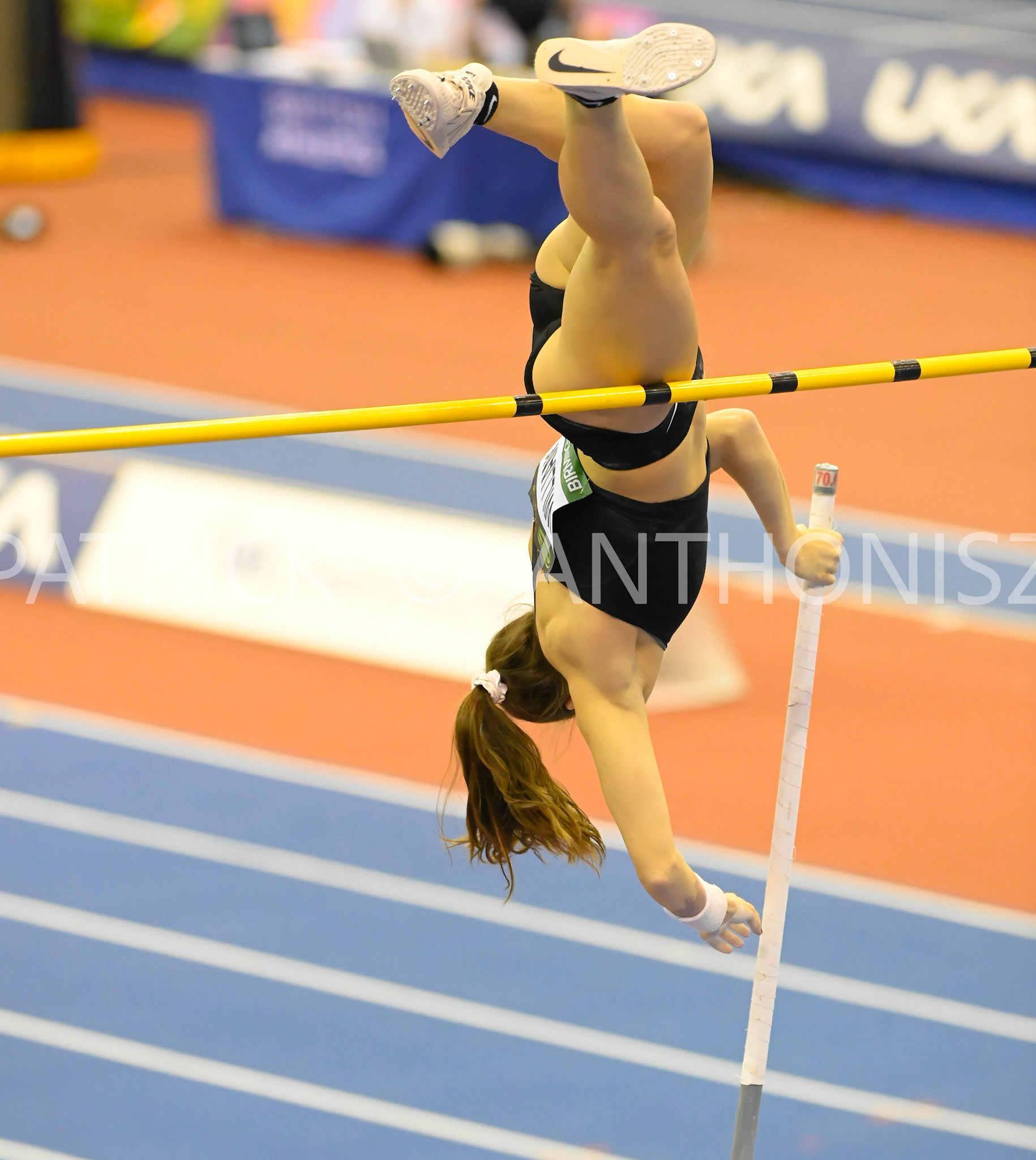 Birmingham, UK, 25 February 2023: WILLIAMS Bridget USA competes in the  Women's Pole Vault 4.51m in Birmingham World Indoor Gold Tour Final  Utilita Arena, Birmingham on the 25 February , England
