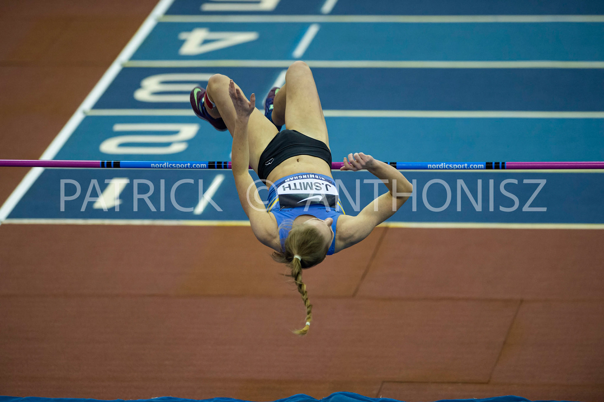 Saturday 27 February  2022: JodIe  Smith  in the Womens High Jump Pentathion at the UK Athletics Indoor Championships and World Trials  Birmingham at the Utilita Arena Birmingham Day 2