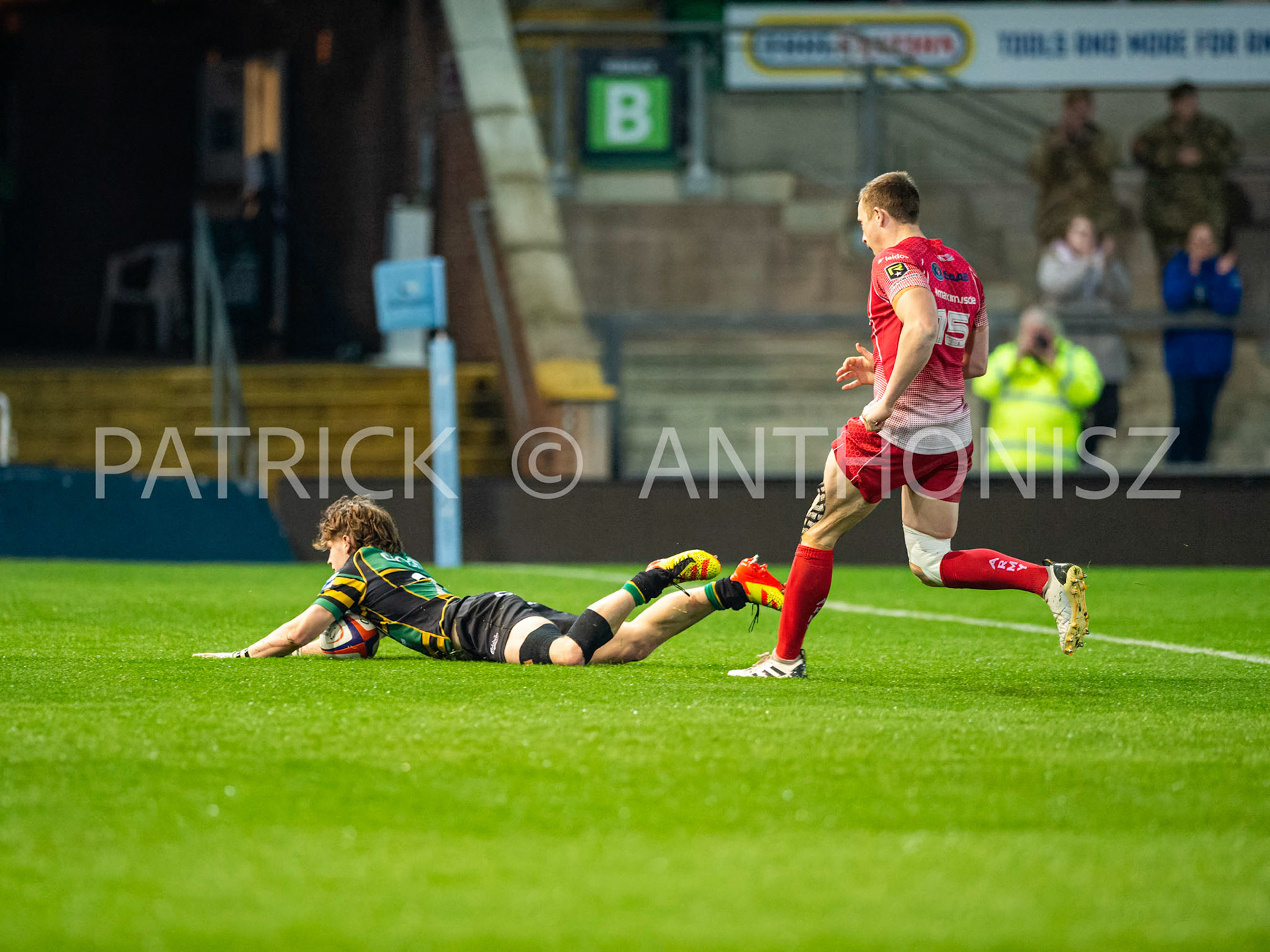 Northampton Saints Vs The British Army Northampton -13-April-2022.  Northampton Saints Vs The British Army at cinch Stadium Franklin's Gardens .