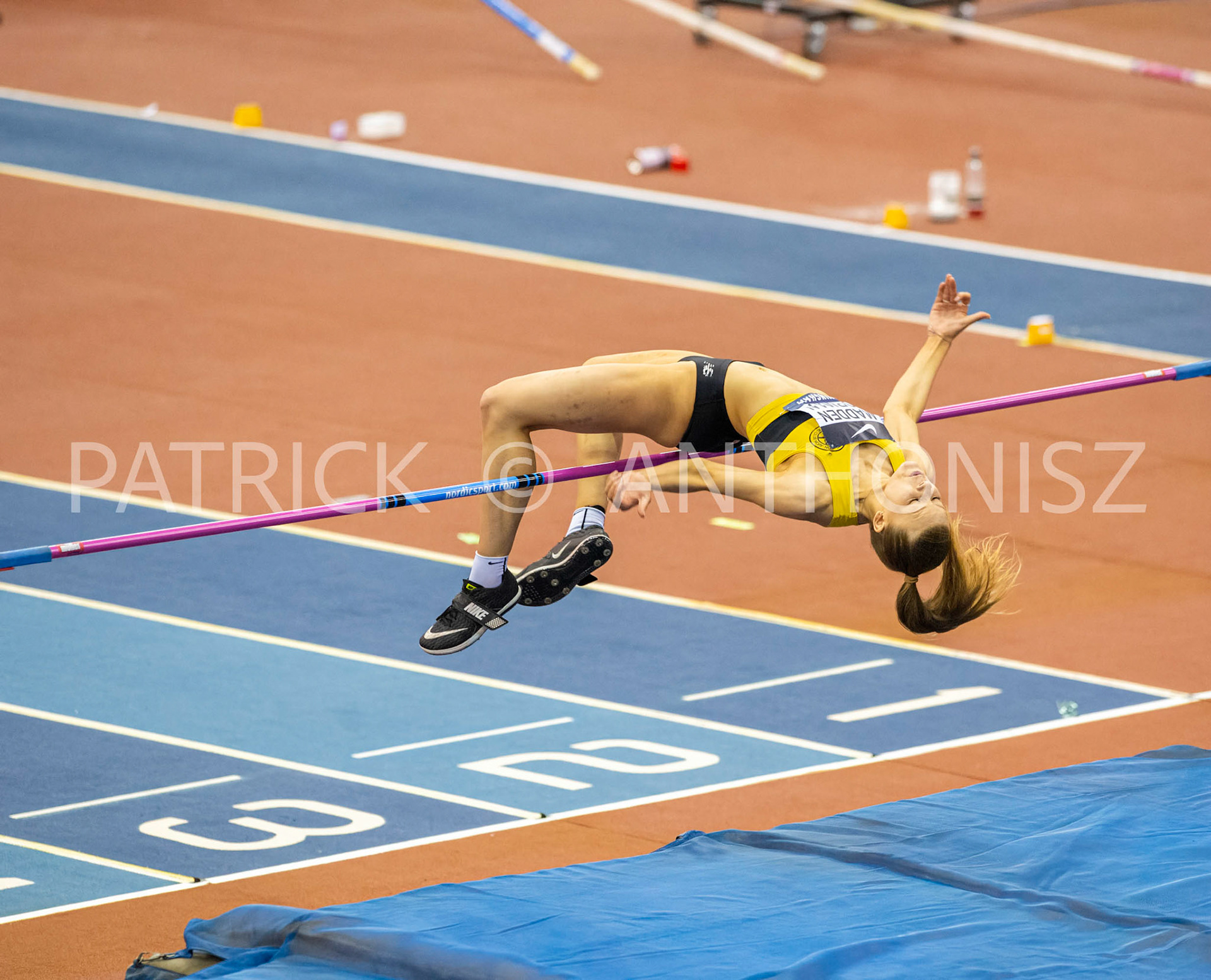 Saturday 27 February 2022: Emily Madden- Forman seen at  womens the High Jump Finals at the UK Athletics Indoor Championships and World Trials  Birmingham at the Utilita Arena Birmingham Day 2