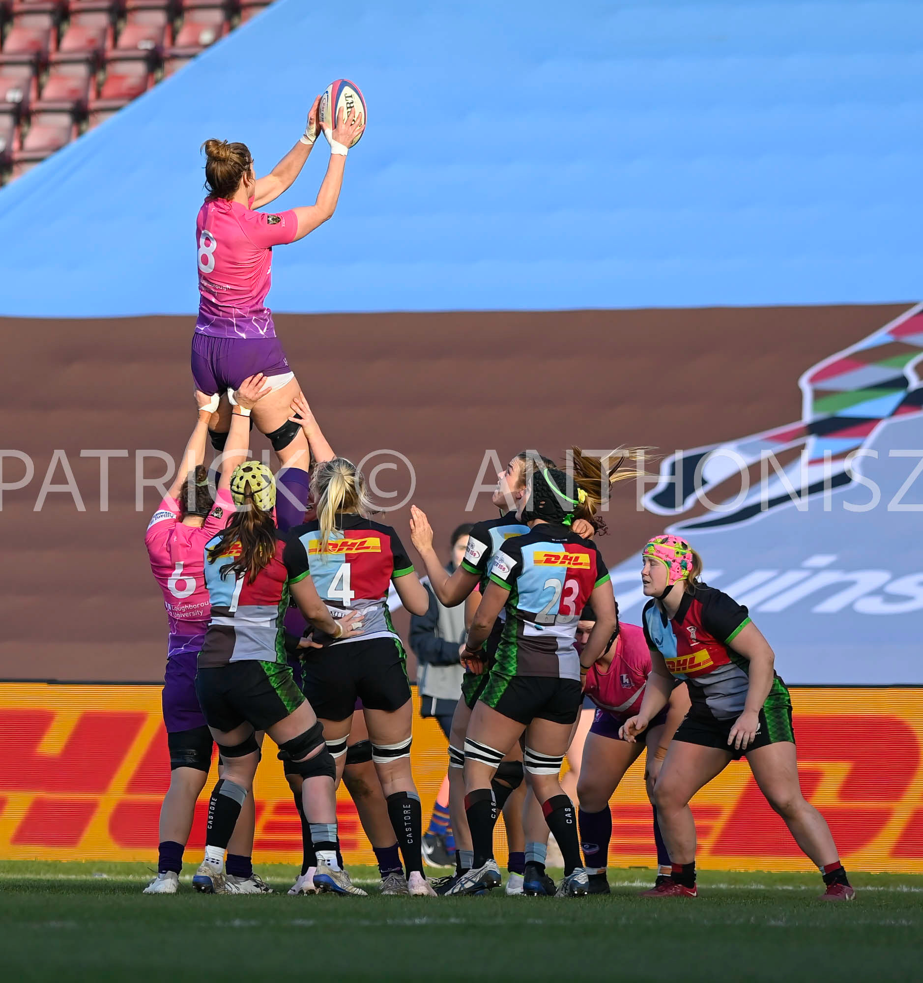Twickenham, stoop ENGLAND : Sarah Hunter of Loughborough during the Women's Allianz Premiership 15's match between Harlequins Vs Loughborough Lightning Twickenham Stoop Stadium England 5–02-2023