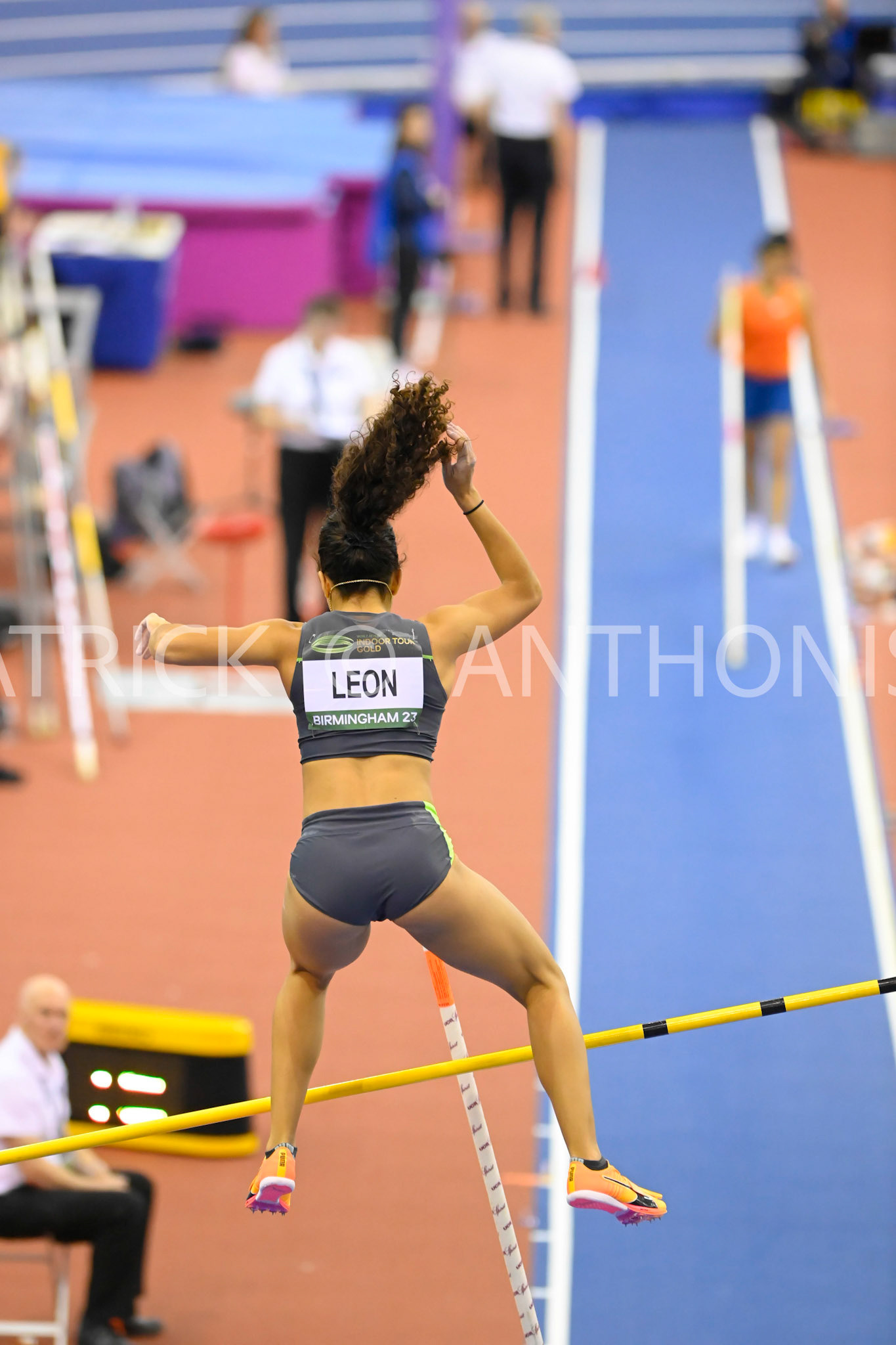 Birmingham, UK, 25 February 2023: LEON Gabriela USA Women's Pole Vault seen at the Birmingham World Indoor Gold Tour Final  Utilita Arena, Birmingham on the 25 February , England