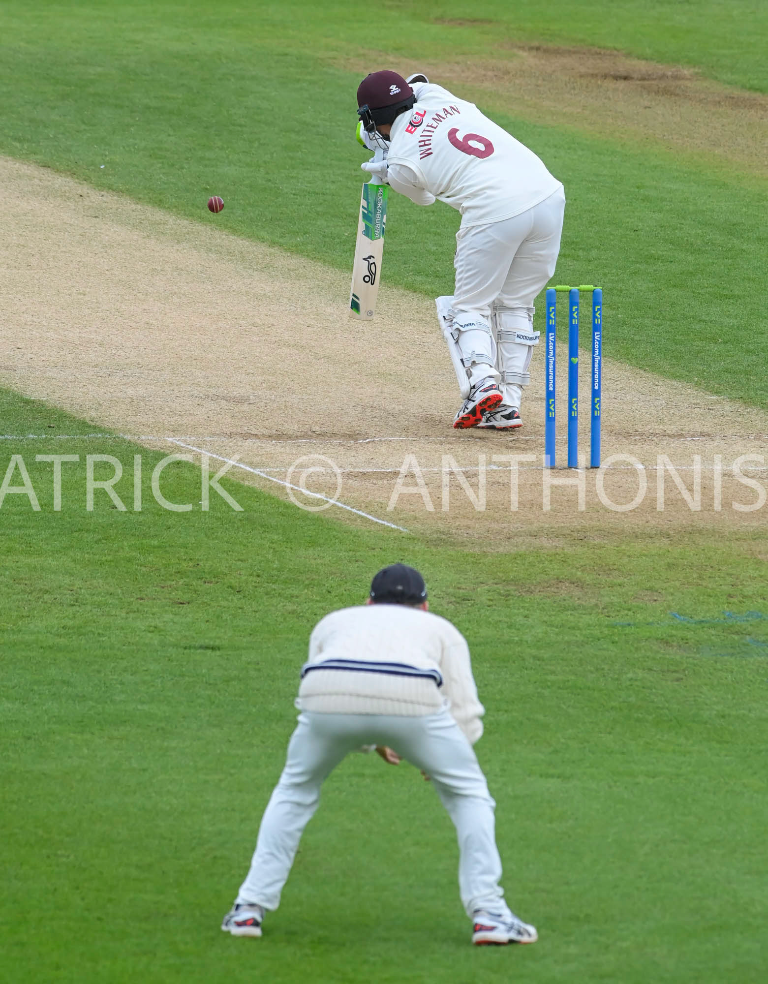 NORTHAMPTON, ENGLAND - April 16 2023 : Sam Whiteman for Northampton bats during the Day 4 of the LV= Insurance County Championship match between Northamptonshire and   Sun  April  16 at The County Ground  in Northampton, England.