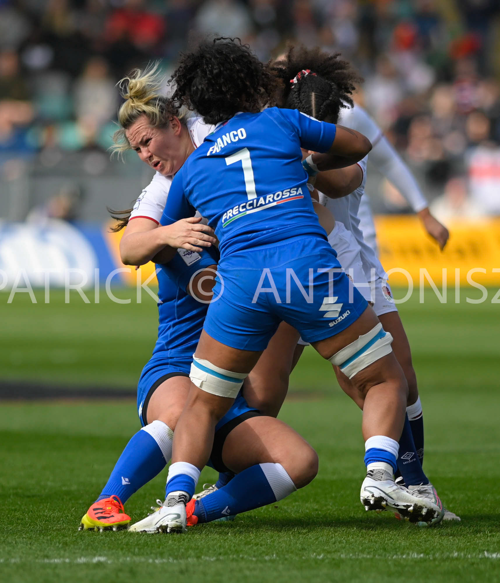 NORTHAMPTON, ENGLAND : Marlie Packer of England  C  during the  TikTok Women’s Six Nations  England Vs Italy at Franklin's Gardens on Sunday  April 2 , 2023 in Northampton, England.