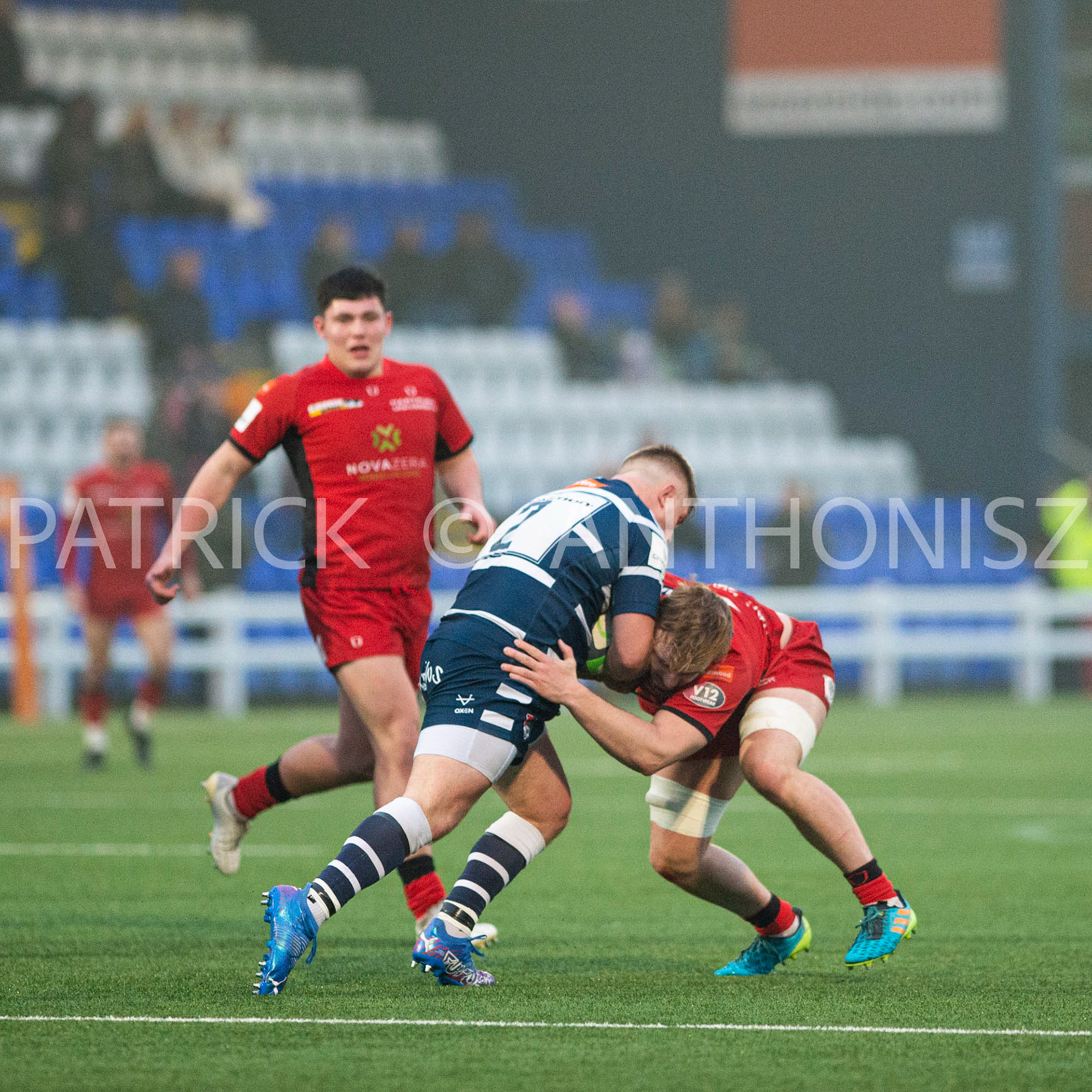 BUTTS PARK ARENA Coventry ,England 15th of January 2022 :  Greene King IPA Championship  match Round 14 between Coventry Rugby Vs Hartpury University  at Butts Park Arena Coventry UK .Final score: Coventry Rugby  34:  33 Hartpury University Rugby .